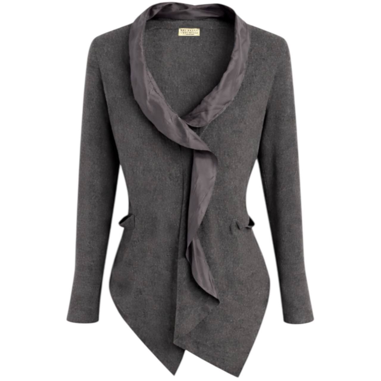 Brunello Cucinelli BRUNELLO CUCINELLI CASHMERE ITALIAN MADE ASYMMETRIC CARDIGAN Size M / US 6-8 / IT 42-44 - 1 Thumbnail