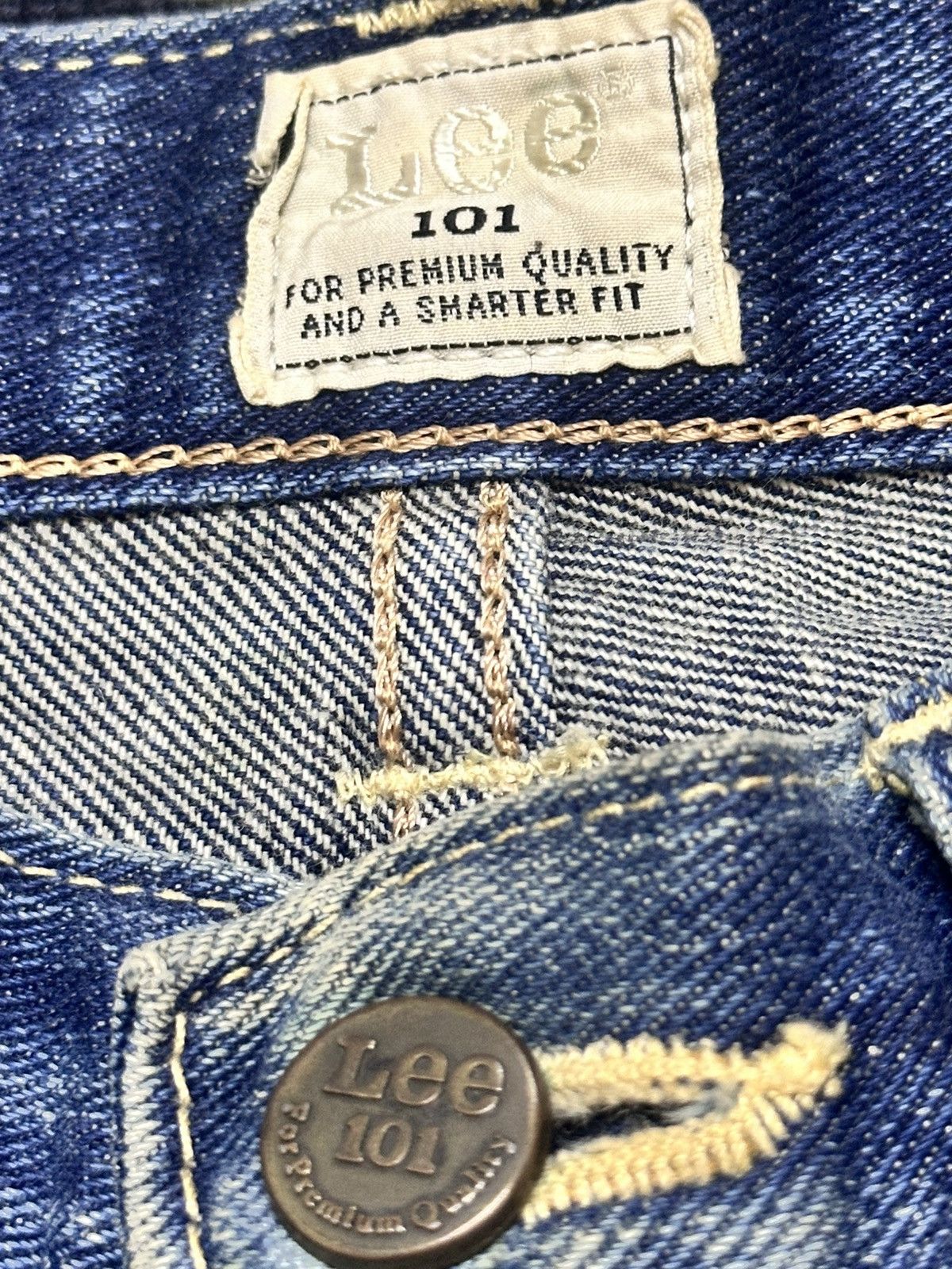 Japanese Brand Lee 101 Vintage Distressed Loose Jeans Striked and Faded Size US 30 / EU 46 - 9 Thumbnail