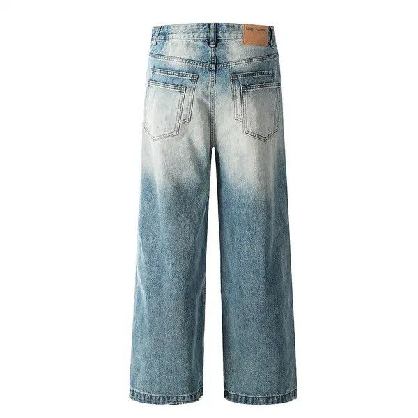VIBE Men's loose distressed washed gradient ripped jeans Size US 32 / EU 48 - 3 Thumbnail