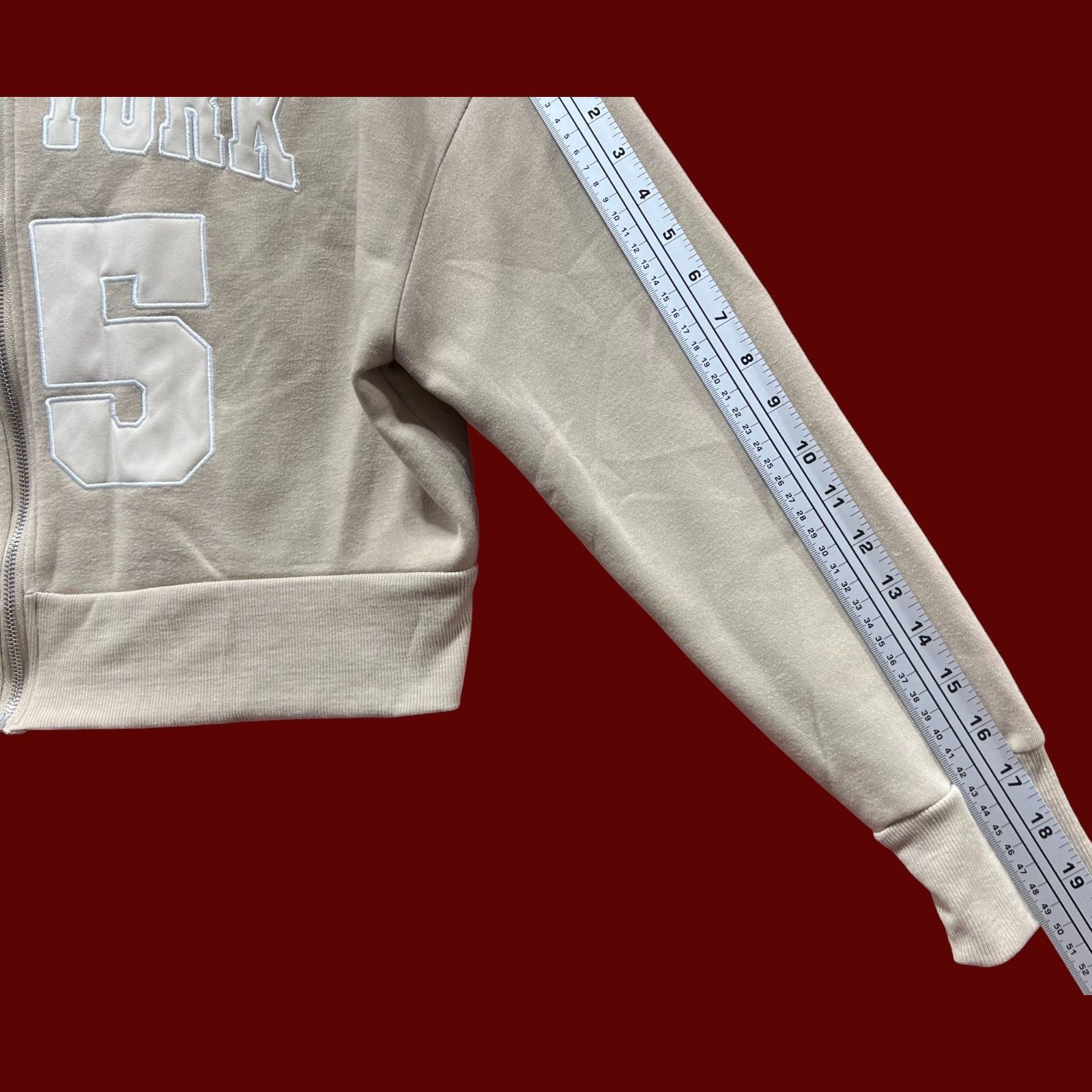 rue21 Rue 21 - Women's Long Sleeve Hooded Sweatshirt - Beige - Ext Size XL / US 12-14 / IT 48-50 - 7 Thumbnail