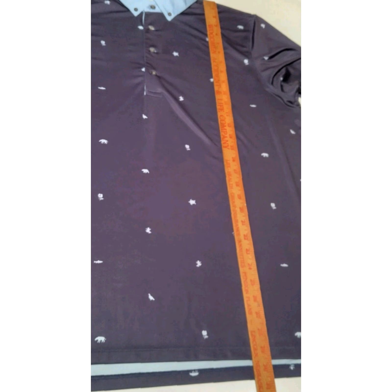 Vintage Greyson Polo Shirt Large Blue Short Sleeve Animal Print Polo Shirt Men L Blue Preppy Activewear Golf Shirts Mens Size US L / EU 52-54 / 3 - 6 Thumbnail