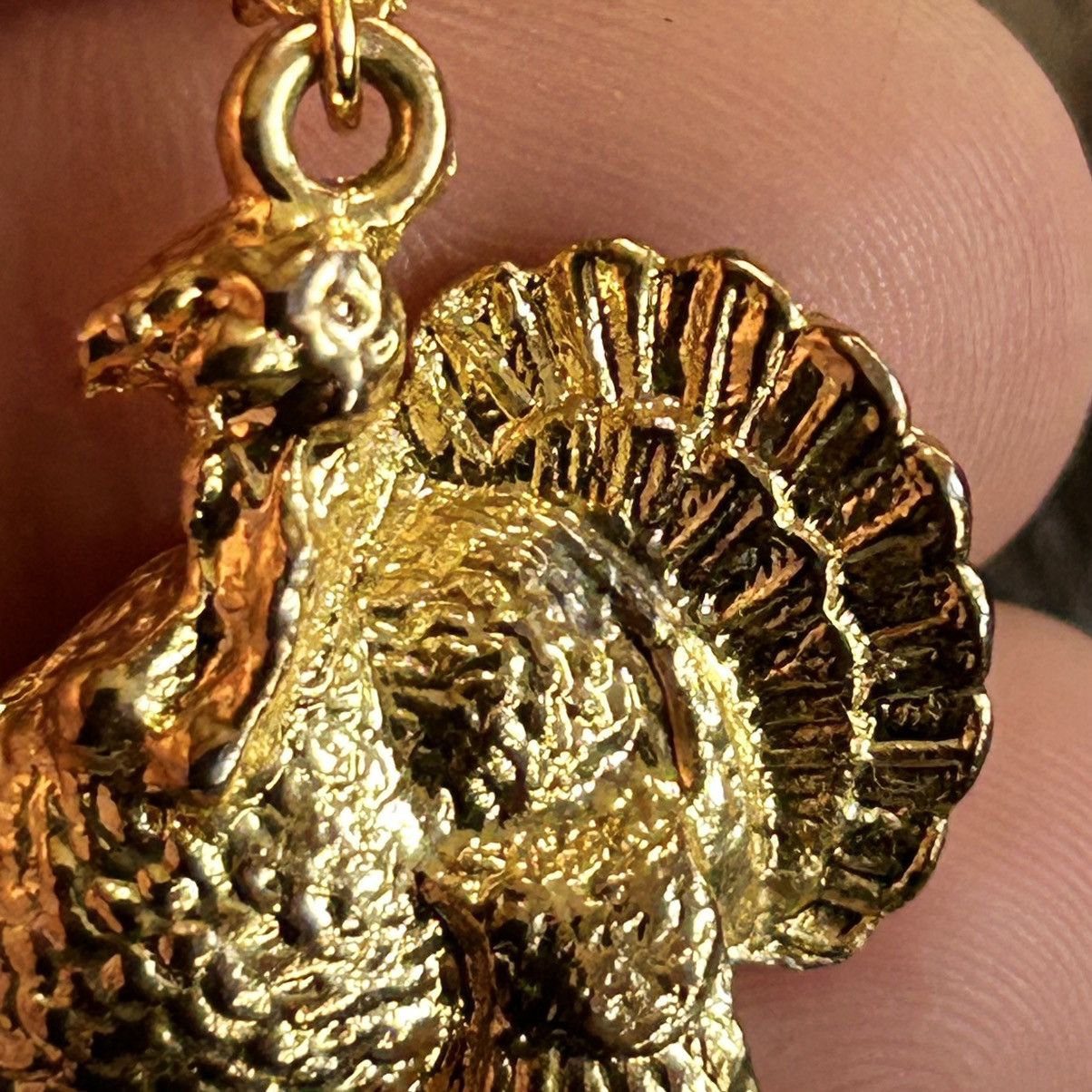 Vintage Vintage gold plated turkey pendant on chain necklace Size ONE SIZE - 9 Thumbnail