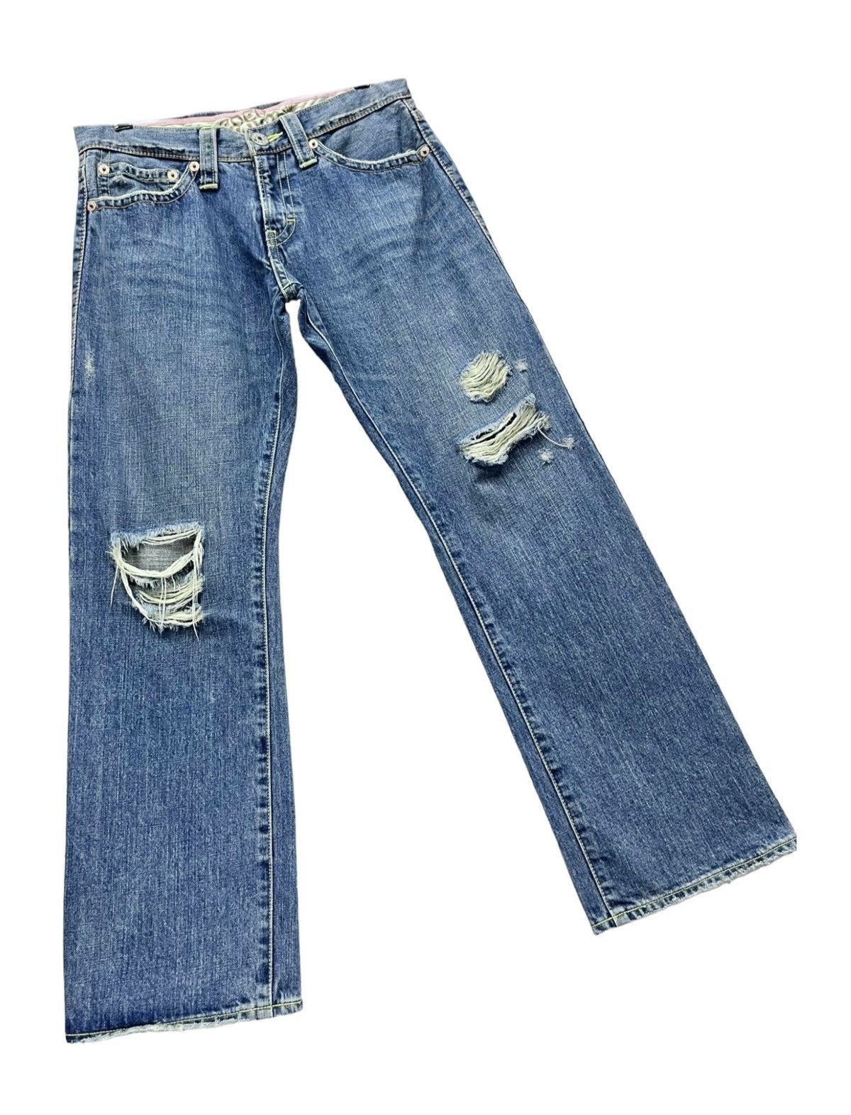 Japanese Brand 🔥FYE🔥90’s CO&LU Distressed Ripped Denim Hysteric Style Size US 30 / EU 46 - 6 Thumbnail