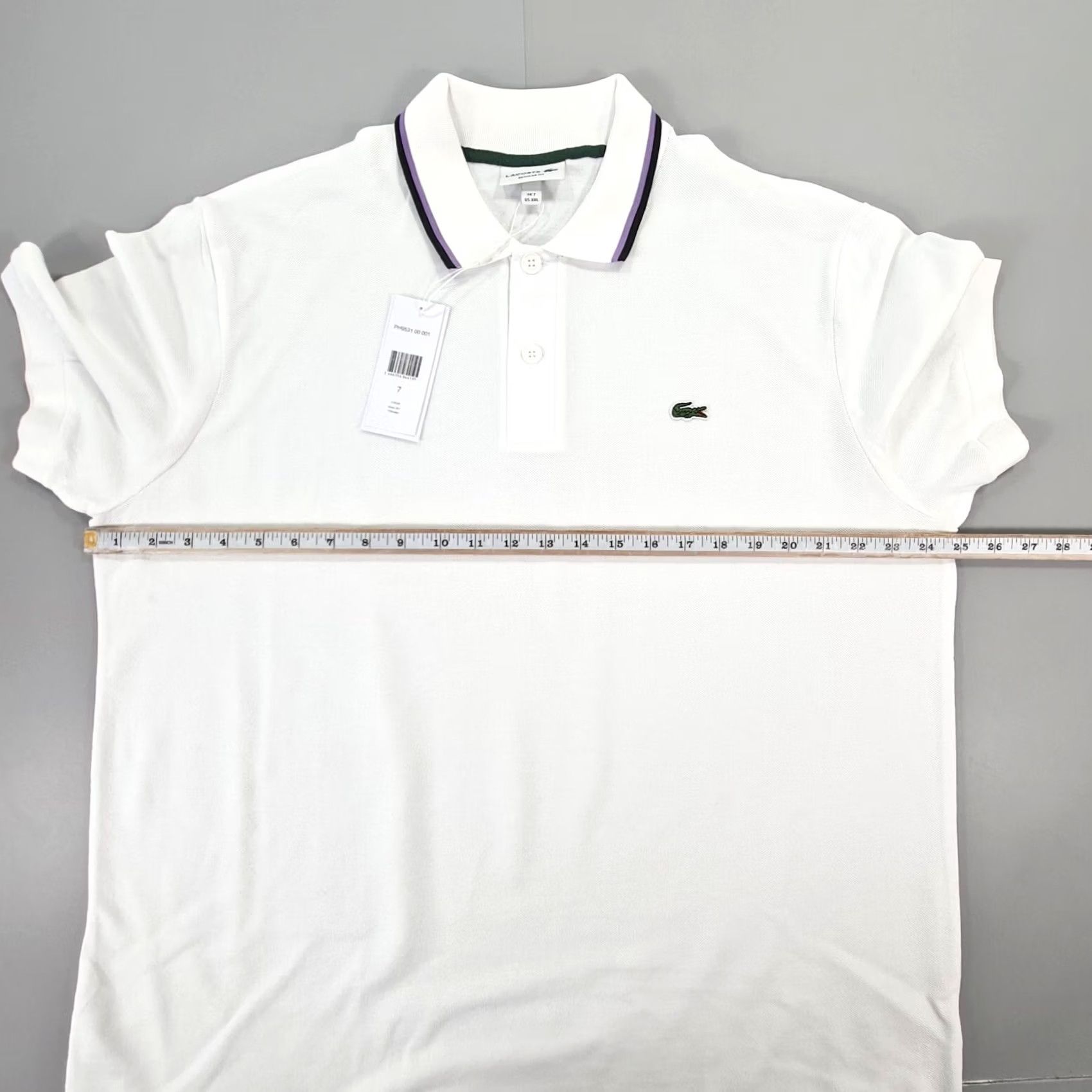 Lacoste Lacoste Polo Shirt Men White 2XL Cotton Pique Collared Short Sleeve Button Logo Casual Tee Size US XXL / EU 58 / 5 - 6 Thumbnail