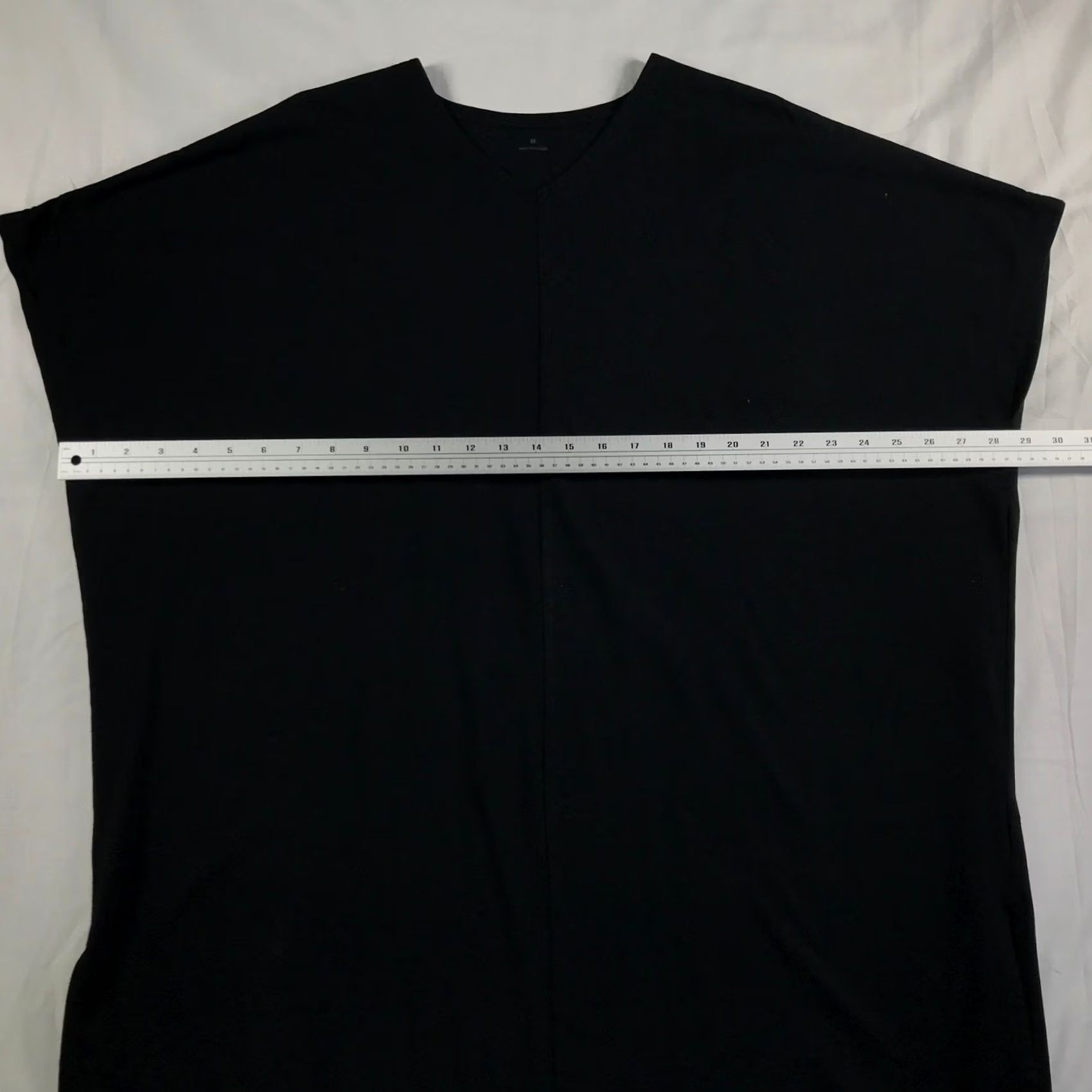 Muji MUJI Black V-Neck Tunic Top Short Sleeve Cotton Blend Size M Womens Oversized Relaxed Jersey Casual Size M / US 6-8 / IT 42-44 - 3 Thumbnail