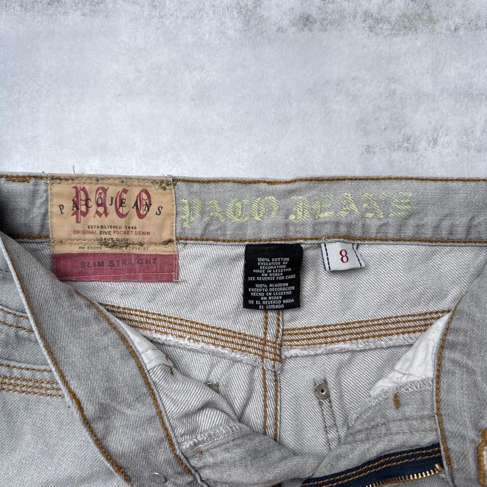 Pacsun Y2K Paco Jeans 00s Distressed Baggy Slim Straight Denim Size 30" / US 8 / IT 44 - 3 Thumbnail