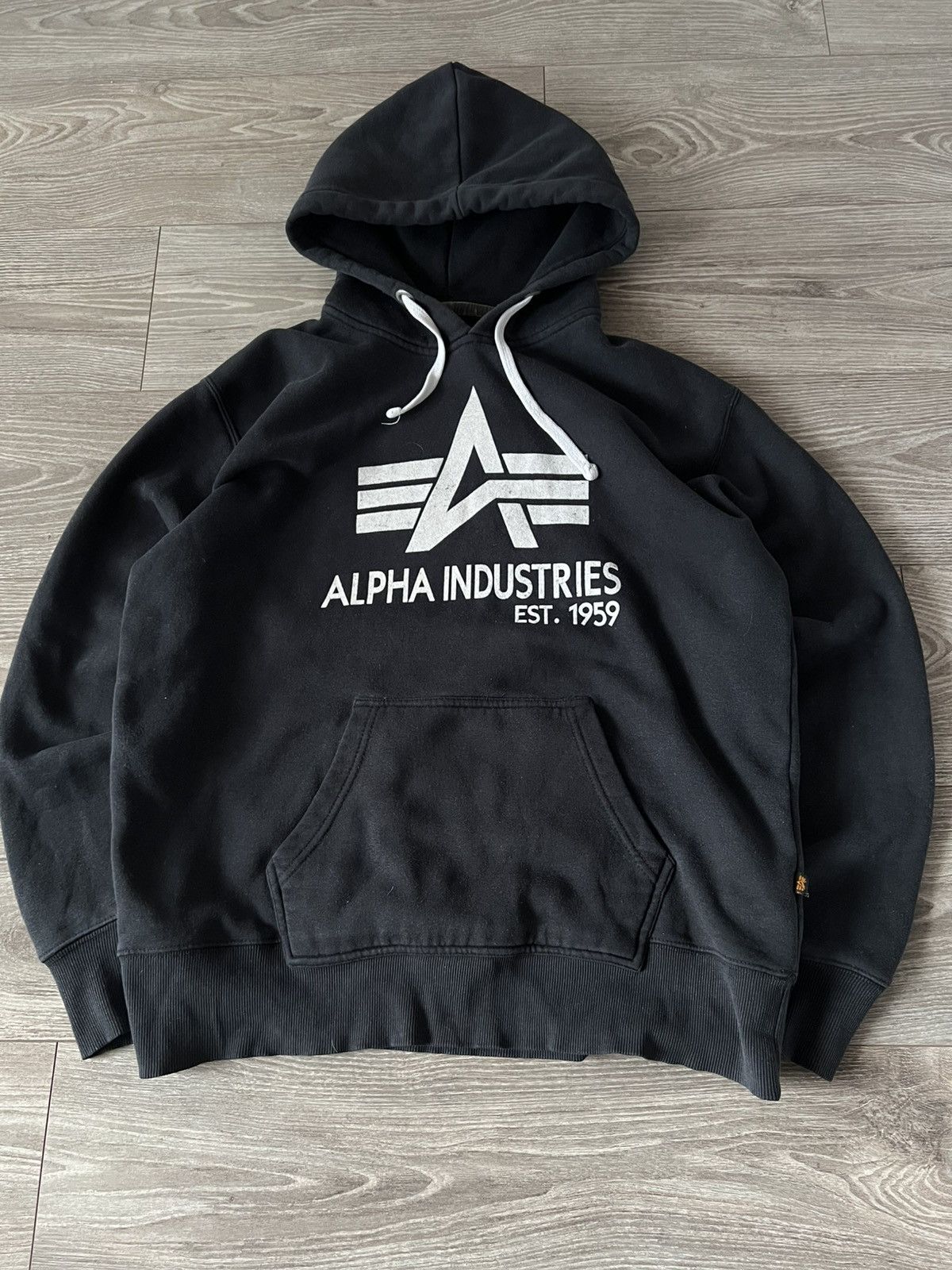 Alpha Industries × Vintage ‼️Vintage Rare Alpha Industries Bug Logo Aviator Hoodie‼️ Size US L / EU 52-54 / 3 - 9 Thumbnail