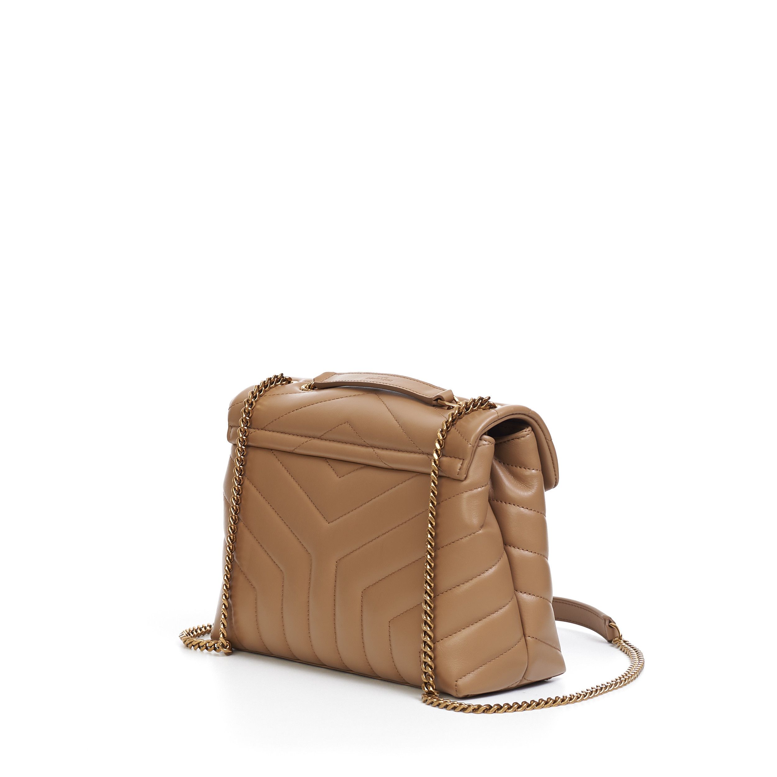 Saint Laurent Paris Loulou Small Chain Bag In Tan Quilted "Y" Leather Size ONE SIZE - 6 Thumbnail