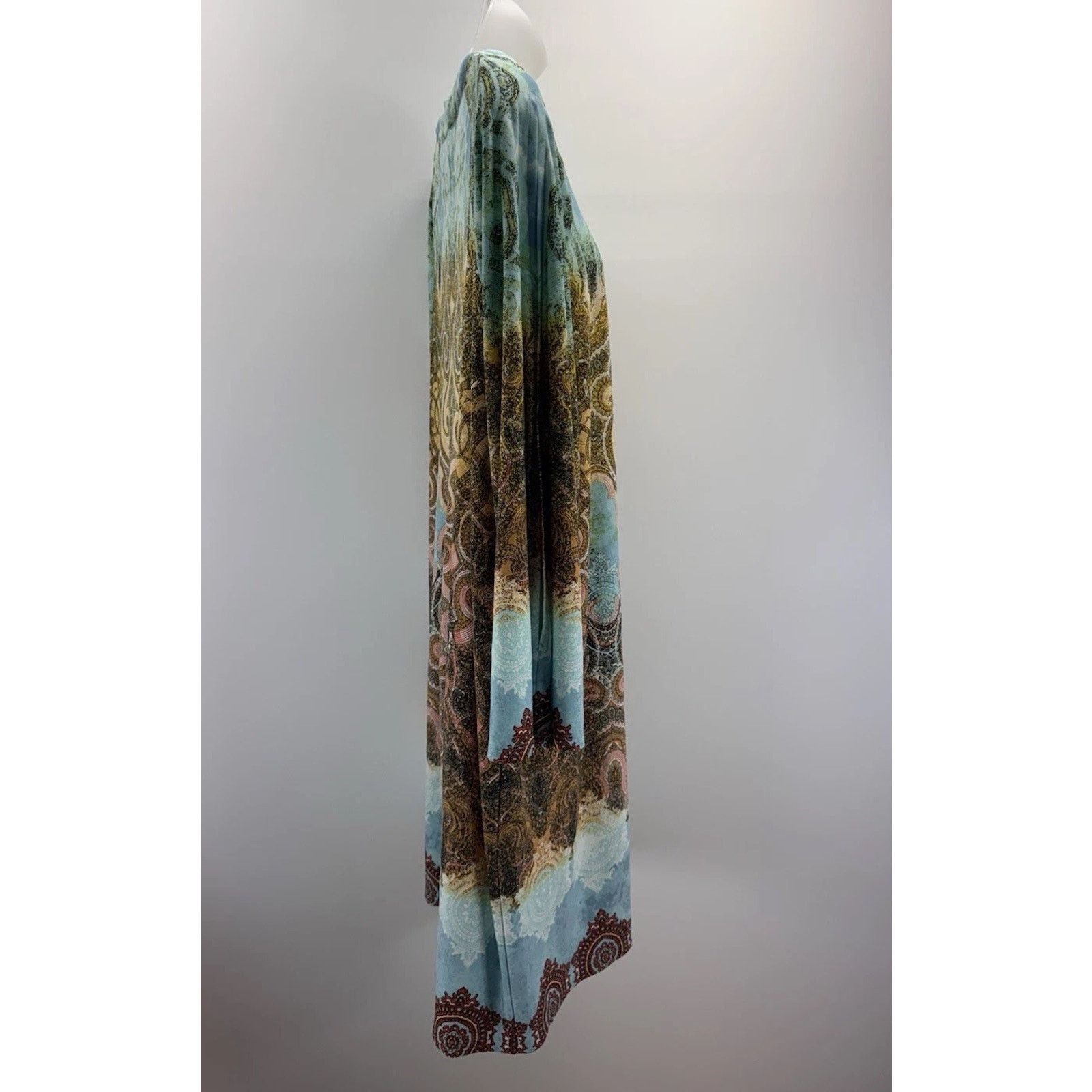 Chicos Chicos Cut Out Long Sleeves Beaded Dress Aqua Print Sz 3 XL Size XL / US 12-14 / IT 48-50 - 3 Thumbnail