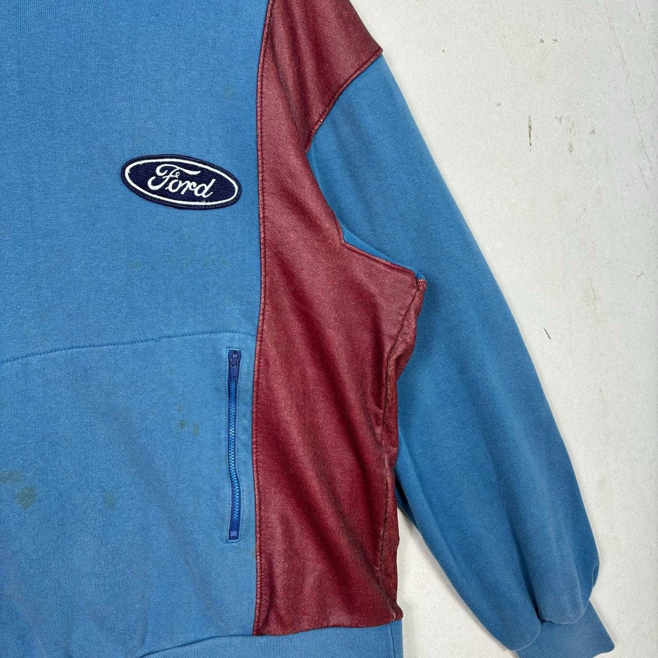Ford Vintage Ford Leather Panel Hoodie Sweatshirt 90s Streetwear Size US M / EU 48-50 / 2 - 7 Thumbnail