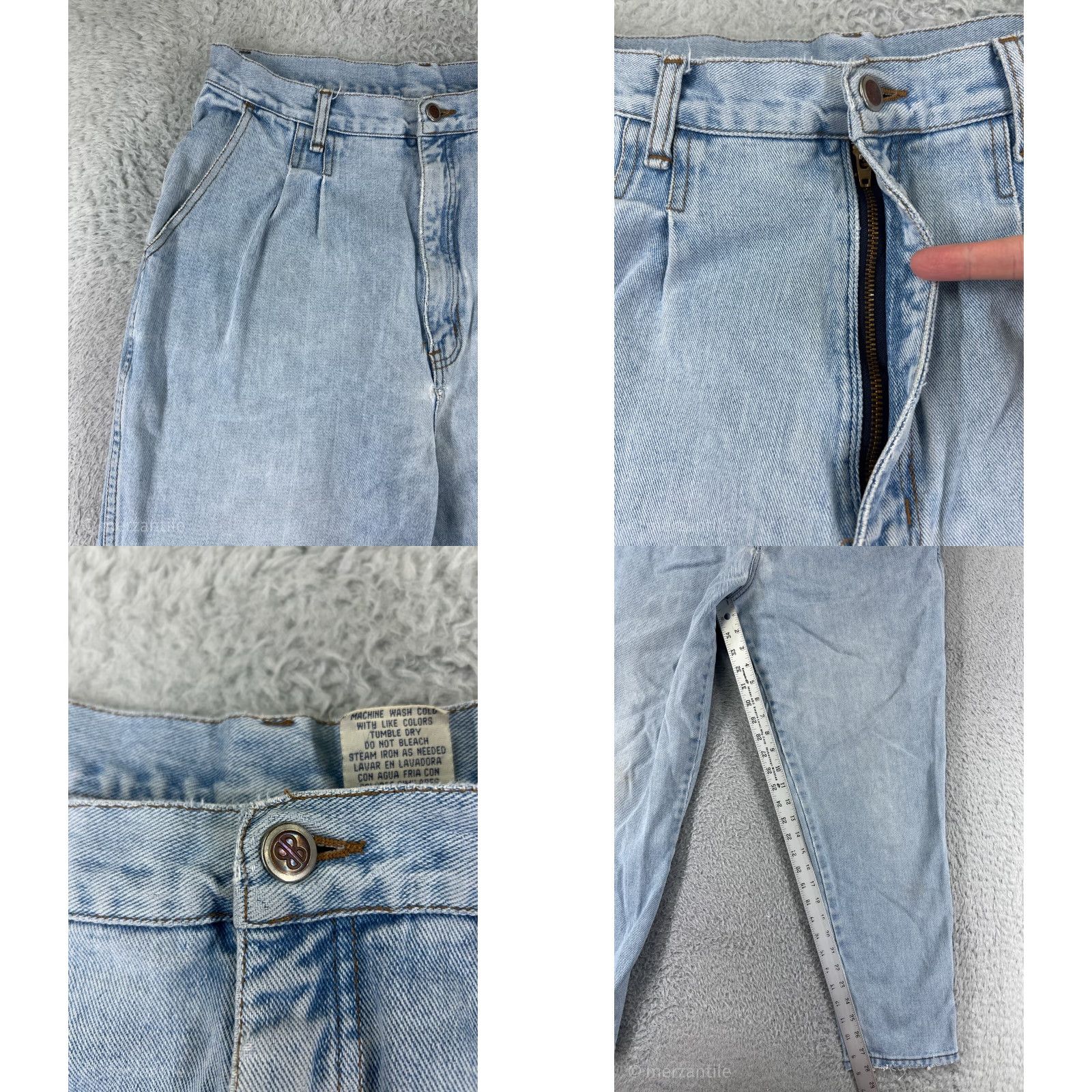 Bill Blass VINTAGE Bill Blass Jeans Women 16 Blue Denim High Rise Mom Tapered Regular Size 16 Blue Floral 90s Womens Size 38" / US 16 / IT 52 - 8 Thumbnail