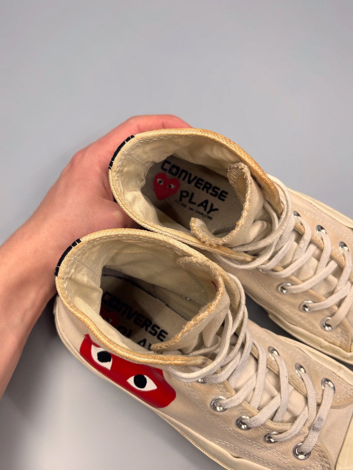 Comme des Garcons × Comme des Garcons PLAY × Converse Comme Des Garcons Play x Converse Hi-Top Sneakers Size US 7.5 / IT 37.5 - 10 Thumbnail