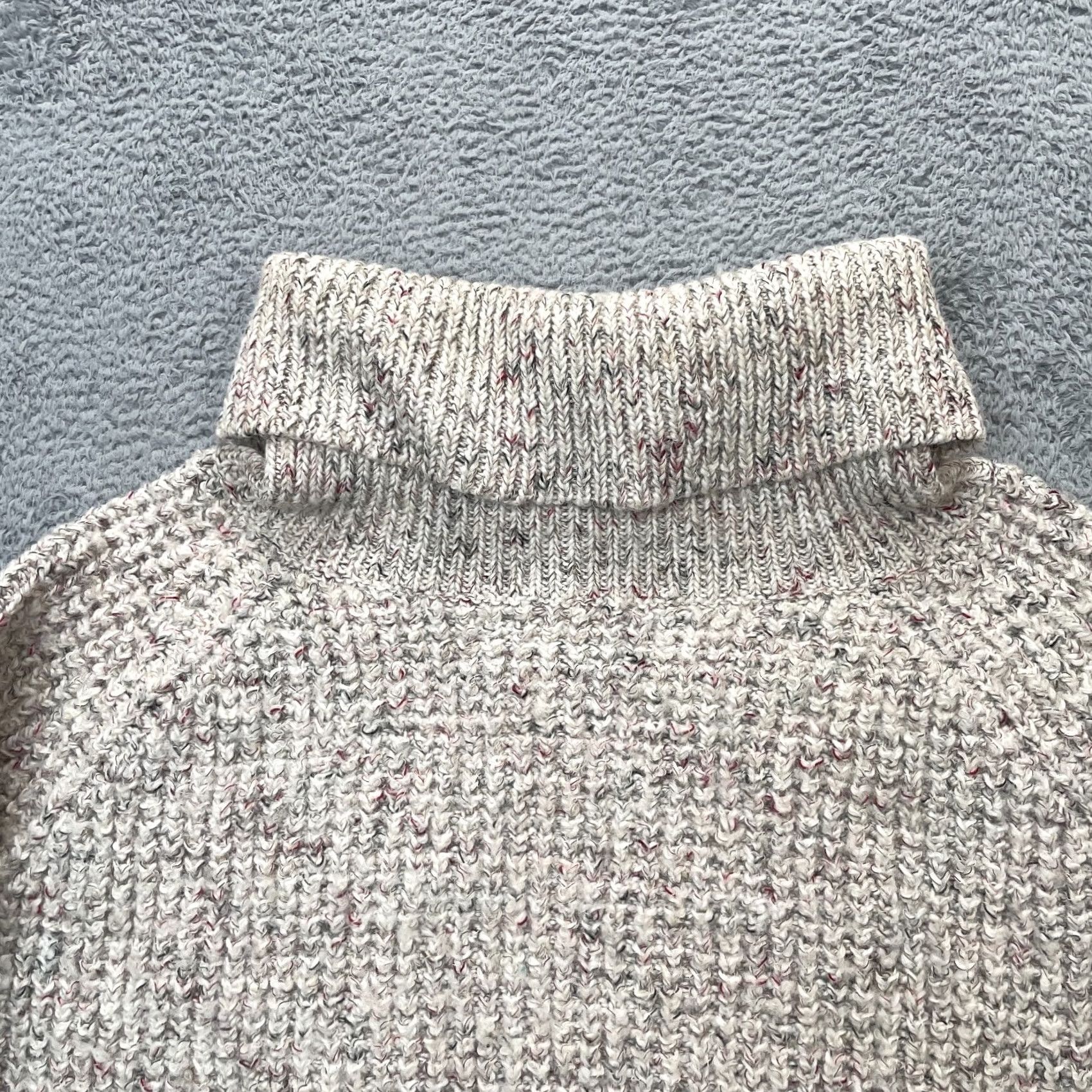 Free People Free People Womens Medium Beige Dylan Turtle Neck Chunky Knit Sweater Size M / US 6-8 / IT 42-44 - 4 Thumbnail
