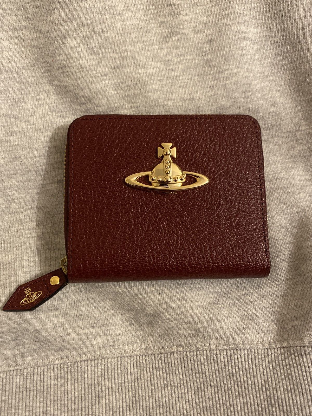 image of Vivienne Westwood Big Orb Wallet in Burgandy, Men's