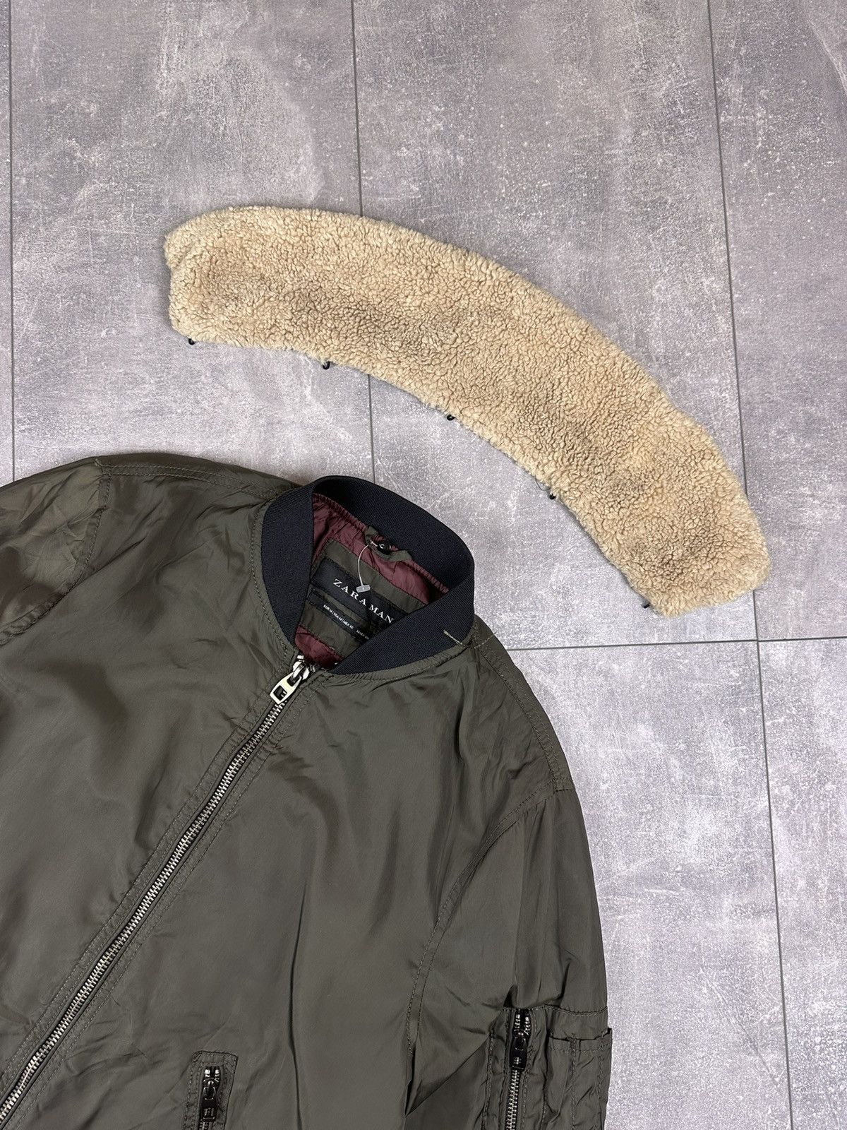 Zara Zara MA1 Nylon Bomber Khaki Light Vintage Jacket Size US M / EU 48-50 / 2 - 7 Thumbnail