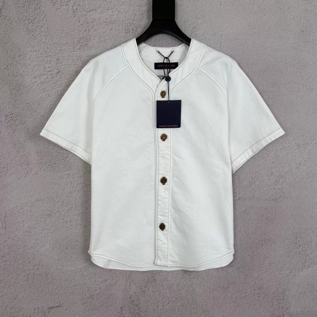 Louis Vuitton White Short-Sleeve Button-Front Shirt Size US L / EU 52-54 / 3 - 1 Thumbnail