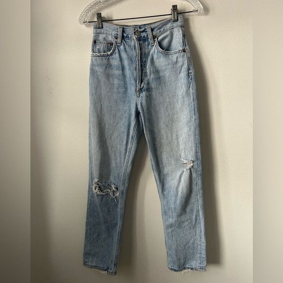 Agolde Agolde Riley High Rise Straight Leg Jeans Size 24" / US 00 / IT 34 - 1 Thumbnail