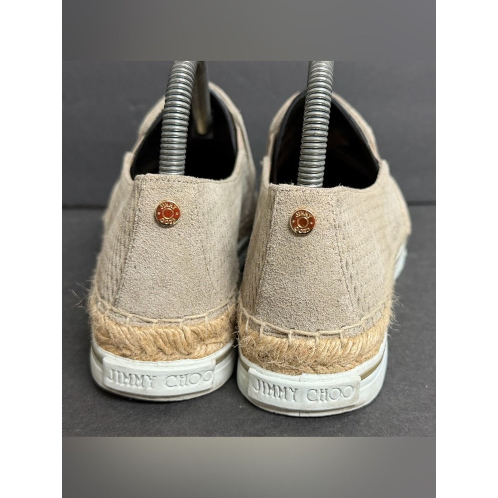 Jimmy Choo Jimmy Choo Beige Suede Shimmer Platform Loafer Flat 38.5 Size US 8.5 / IT 38.5 - 7 Thumbnail