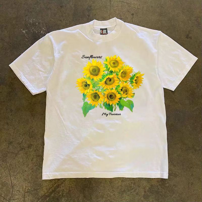 Japanese Brand × Vintage White casual retro sunflower print t-shirt Size US M / EU 48-50 / 2 - 1 Thumbnail