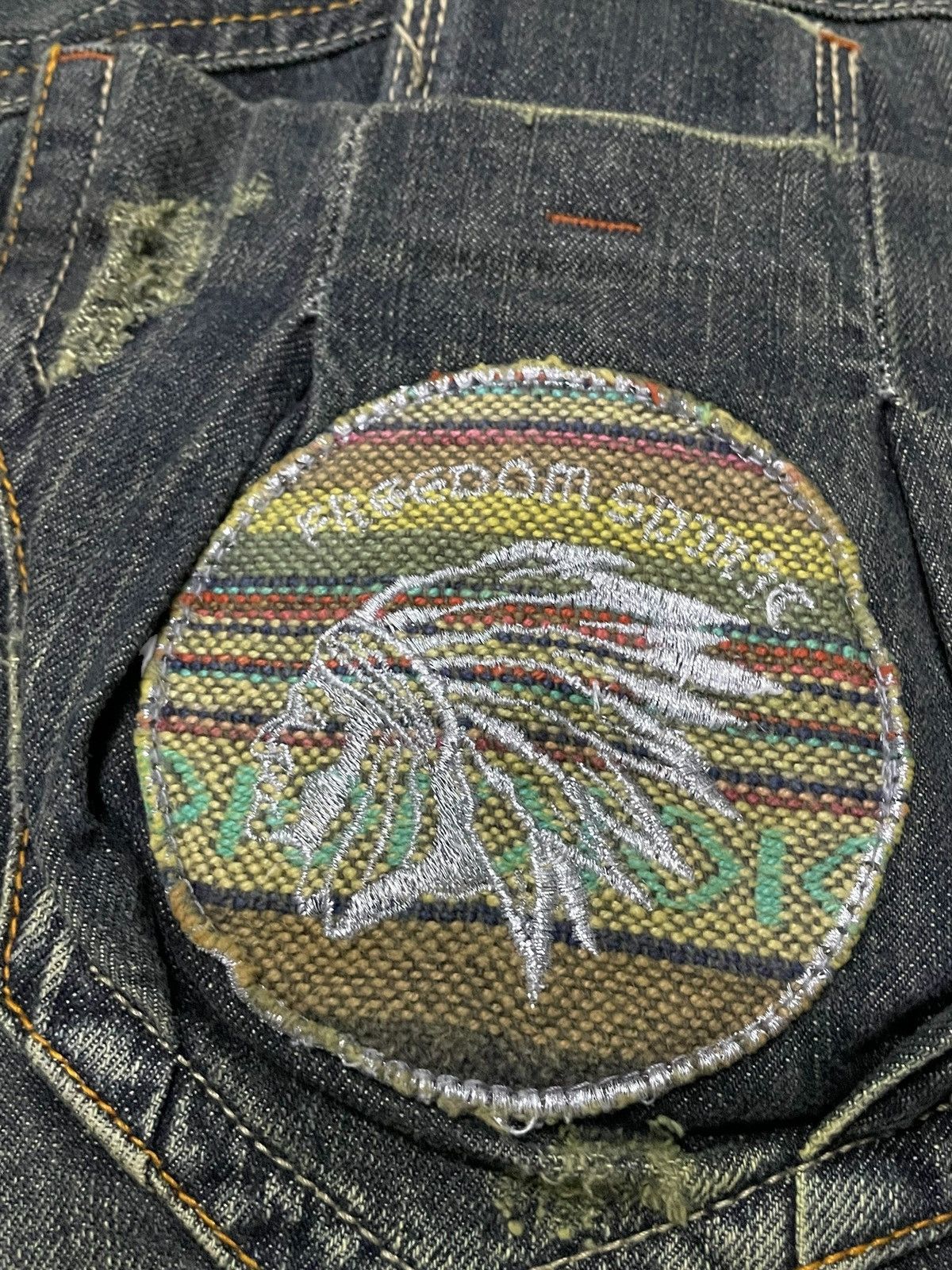 Hysteric Glamour × Roots Root Three Japan Muddy Green Flare Embroidered Native Jeans Size US 34 / EU 50 - 18 Thumbnail