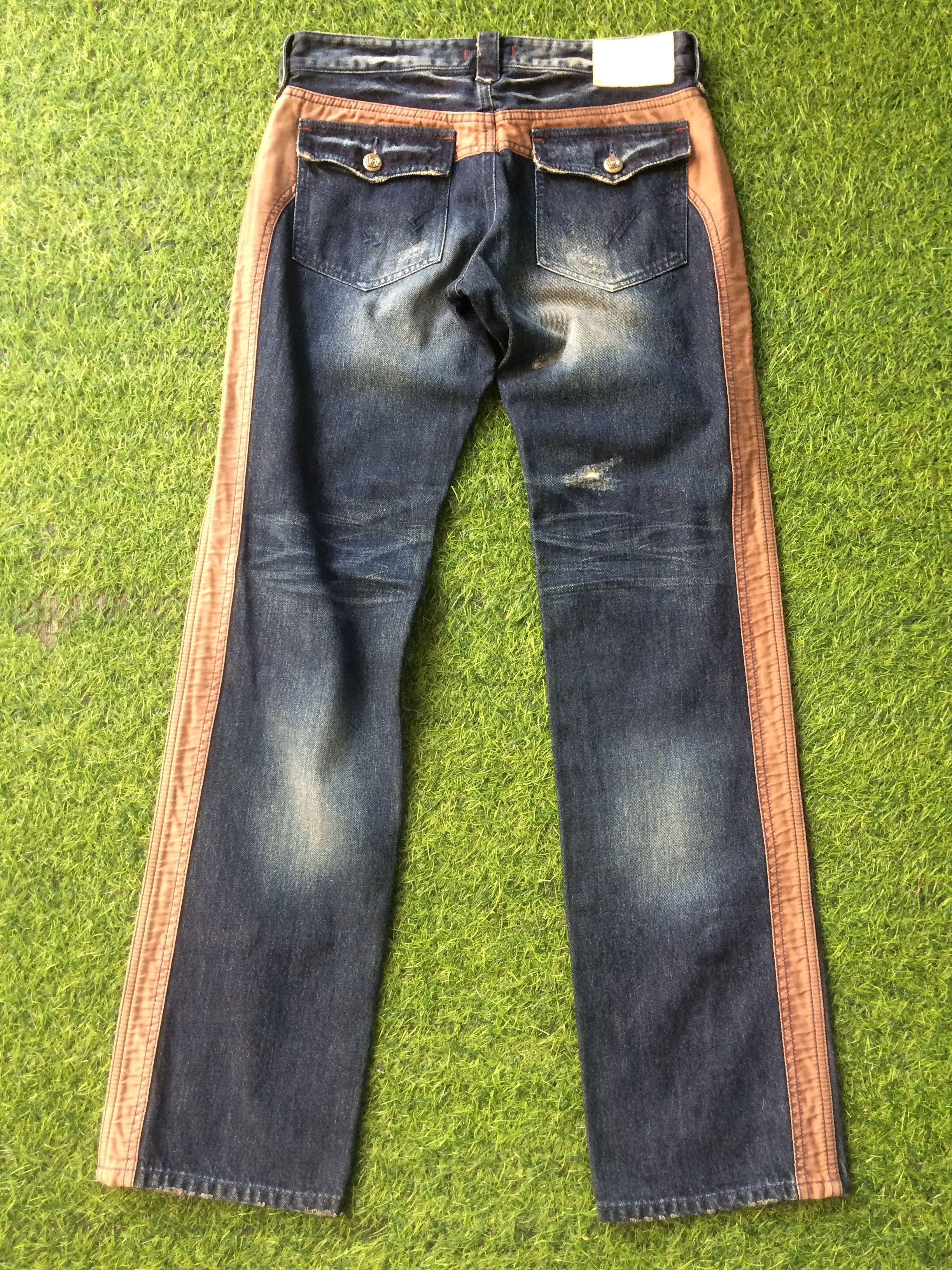 Japanese Brand Japan Two Tone Side Panel Jeans #D-349 Size 28" / US 6 / IT 42 - 1 Thumbnail