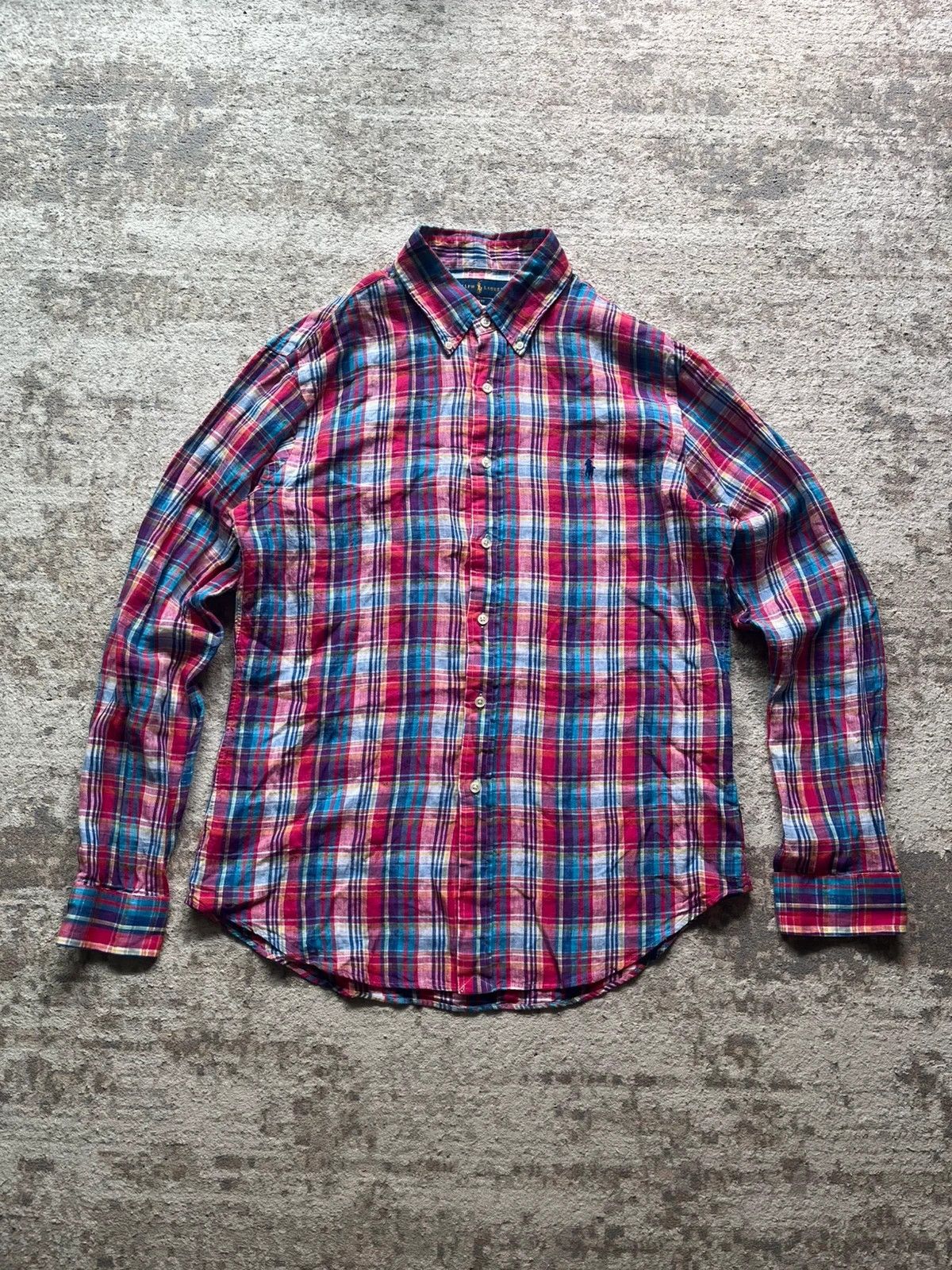 Ralph Lauren Polo Ralph Lauren Checked Plaid Shirt Sz L 100% Linen Size US L / EU 52-54 / 3 - 1 Thumbnail