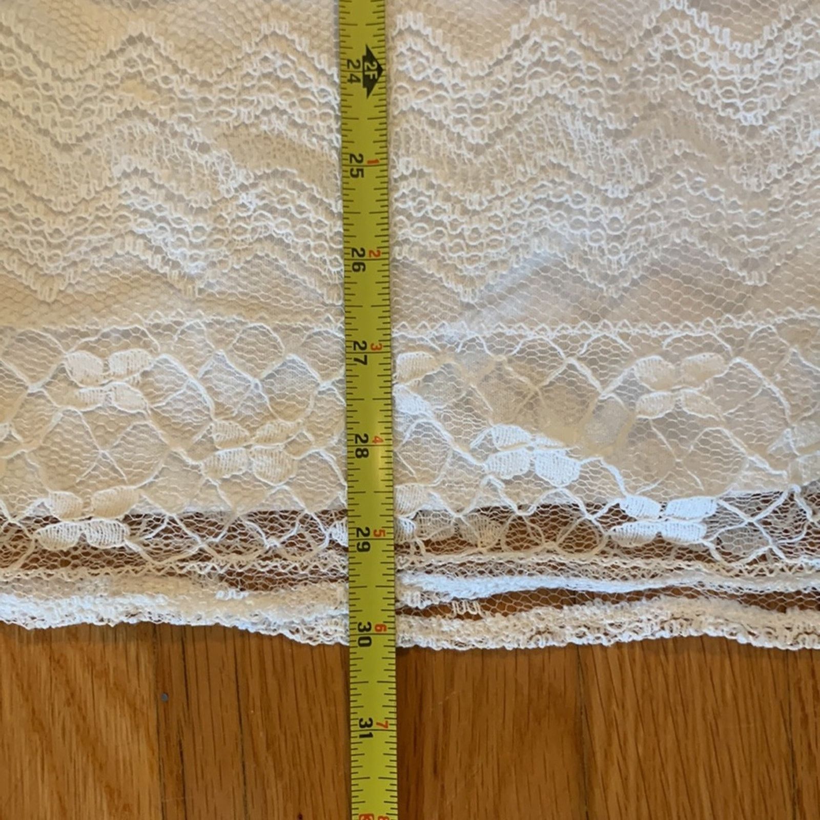 Vintage Favolook white minidress tunic with white lace overlay Size S / US 4 / IT 40 - 9 Thumbnail