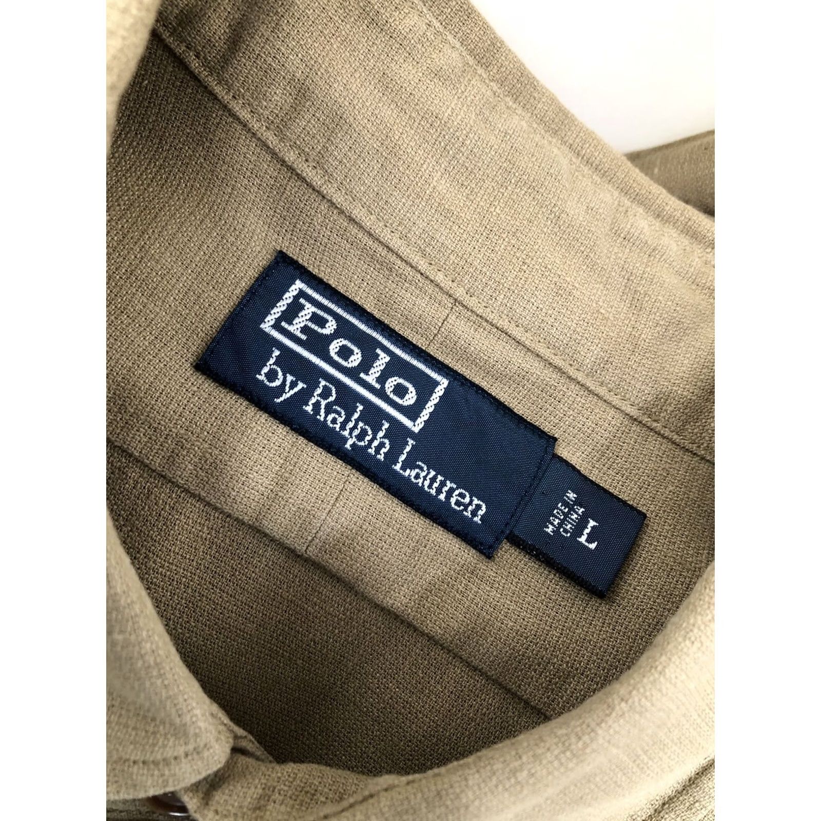Polo Ralph Lauren Polo / Ralph Lauren Shirt Linen Blend Mens Lg Classic Safari Shirt Light Brown, Short Sleeve, Button-Up Size US L / EU 52-54 / 3 - 5 Thumbnail