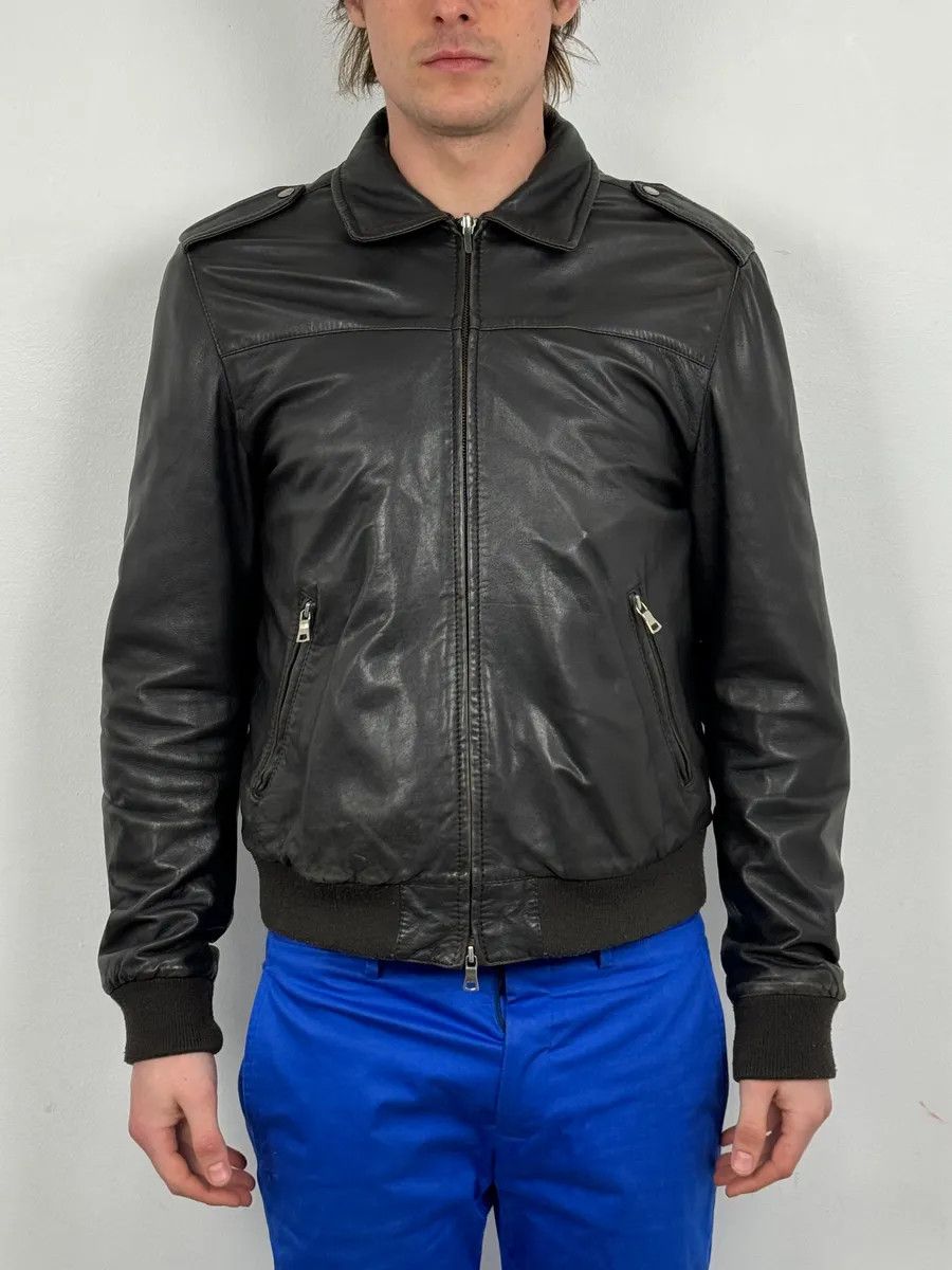 Vintage 2000s Massimo Rebecchi Black Classy Leather Jacket Size US M / EU 48-50 / 2 - 2 Thumbnail
