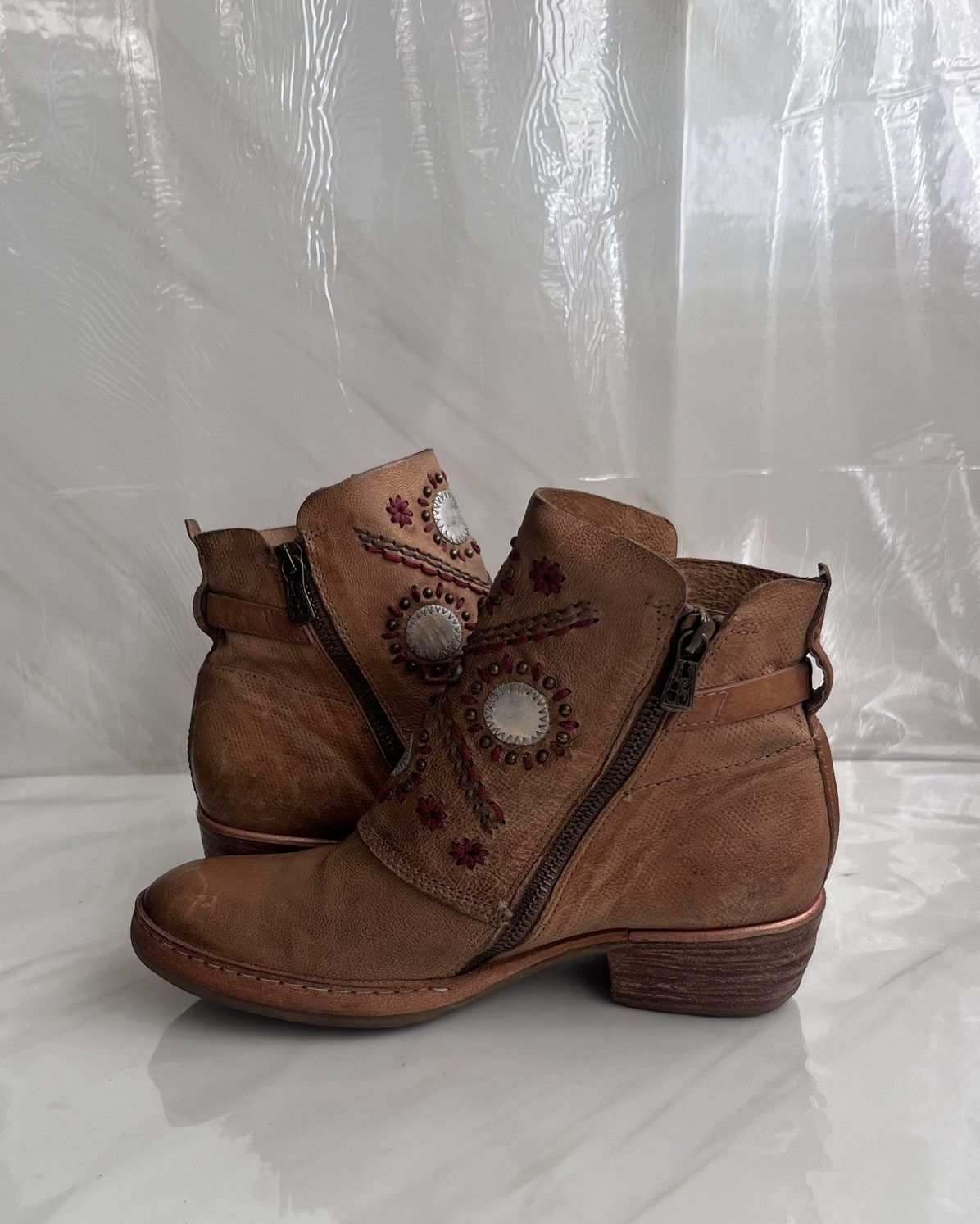 A.S.98 As 98 Airstep Zipper Boho Biker brown distressed boot Size US 8 / IT 38 - 7 Thumbnail