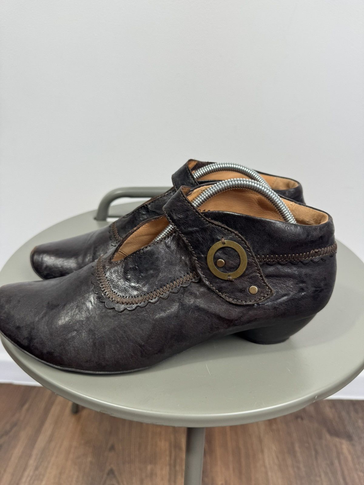 Other Think Vintage Leather Mary Jane Heels Shoes Brown EU 39 Size US 8 / IT 38 - 7 Thumbnail