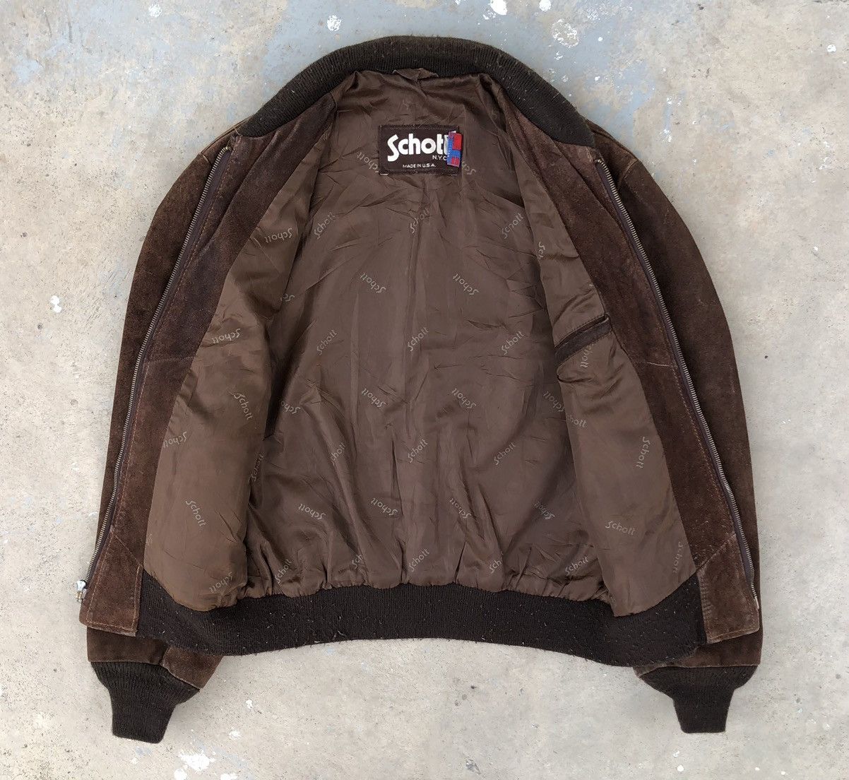 Schott Vintage SCHOTT NYC Suede Leather Bomber Jacket 🇺🇸 Size US M / EU 48-50 / 2 - 3 Thumbnail