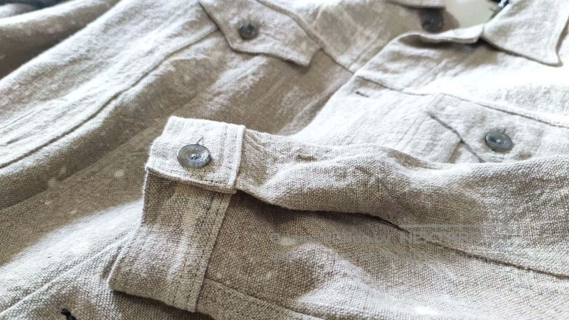 Song For The Mute Artisan Linen Painted Coat for Men. Size US M / EU 48-50 / 2 - 6 Thumbnail