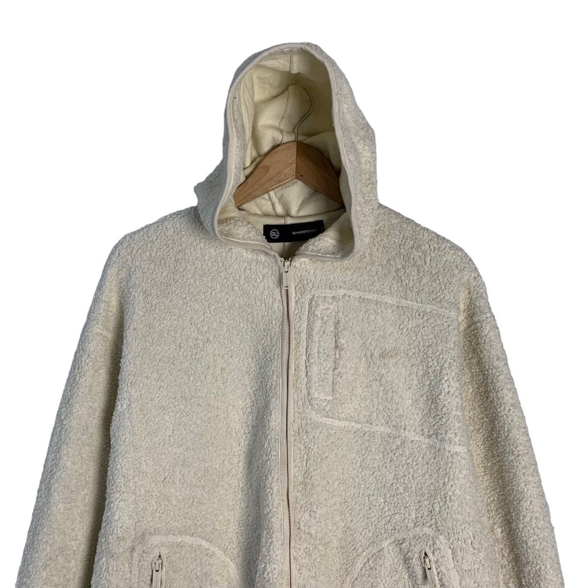 GU × Undercover Gu x Undercover Fleece Hooded Long Jacket Size XS / US 0-2 / IT 36-38 - 4 Thumbnail