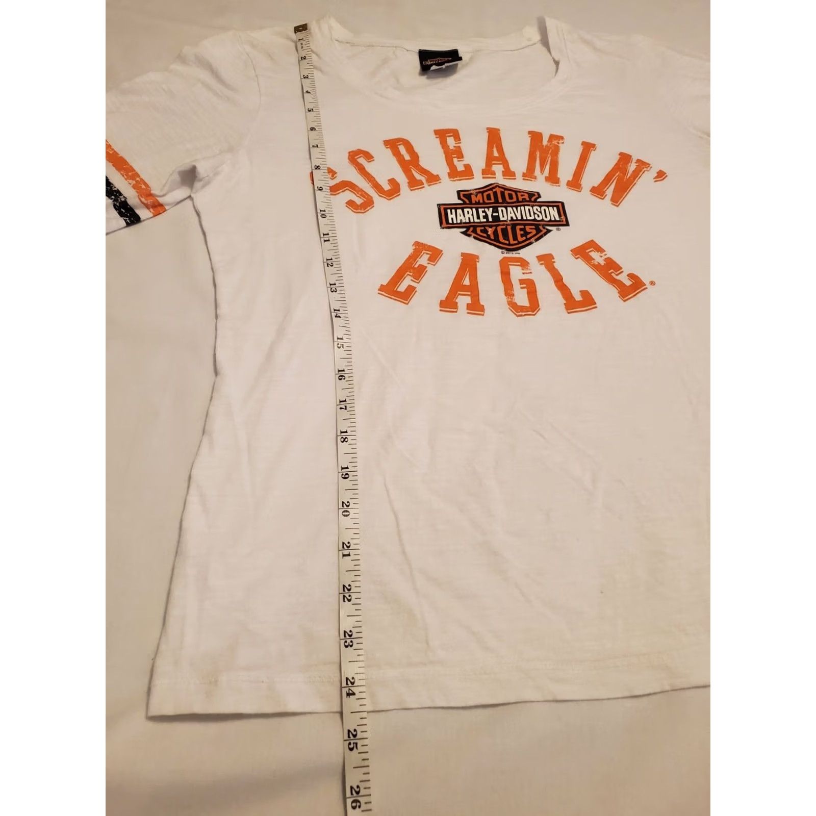 Harley Davidson Harley-Davidson Womens White XL Screamin Eagle 3/4 Sleeve T Shirt Burnout Biker 90s Y2K Style Shirt Womens XL White Harley-Davidson Shirt Size XL / US 12-14 / IT 48-50 - 5 Thumbnail