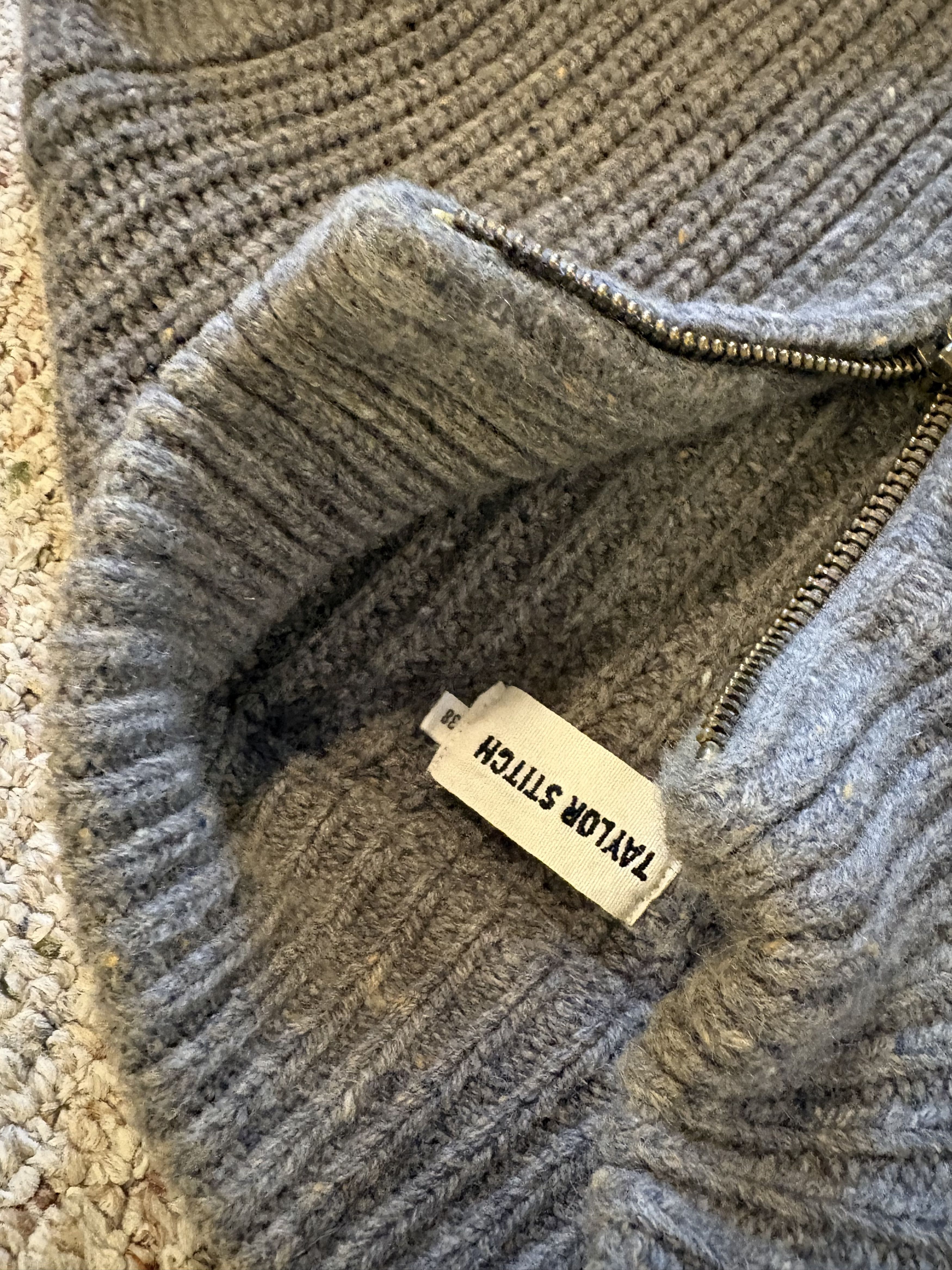Taylor Stitch Taylor Stitch Full Zip Ribbed Sweater Grey Size 38 Size US S / EU 44-46 / 1 - 3 Thumbnail