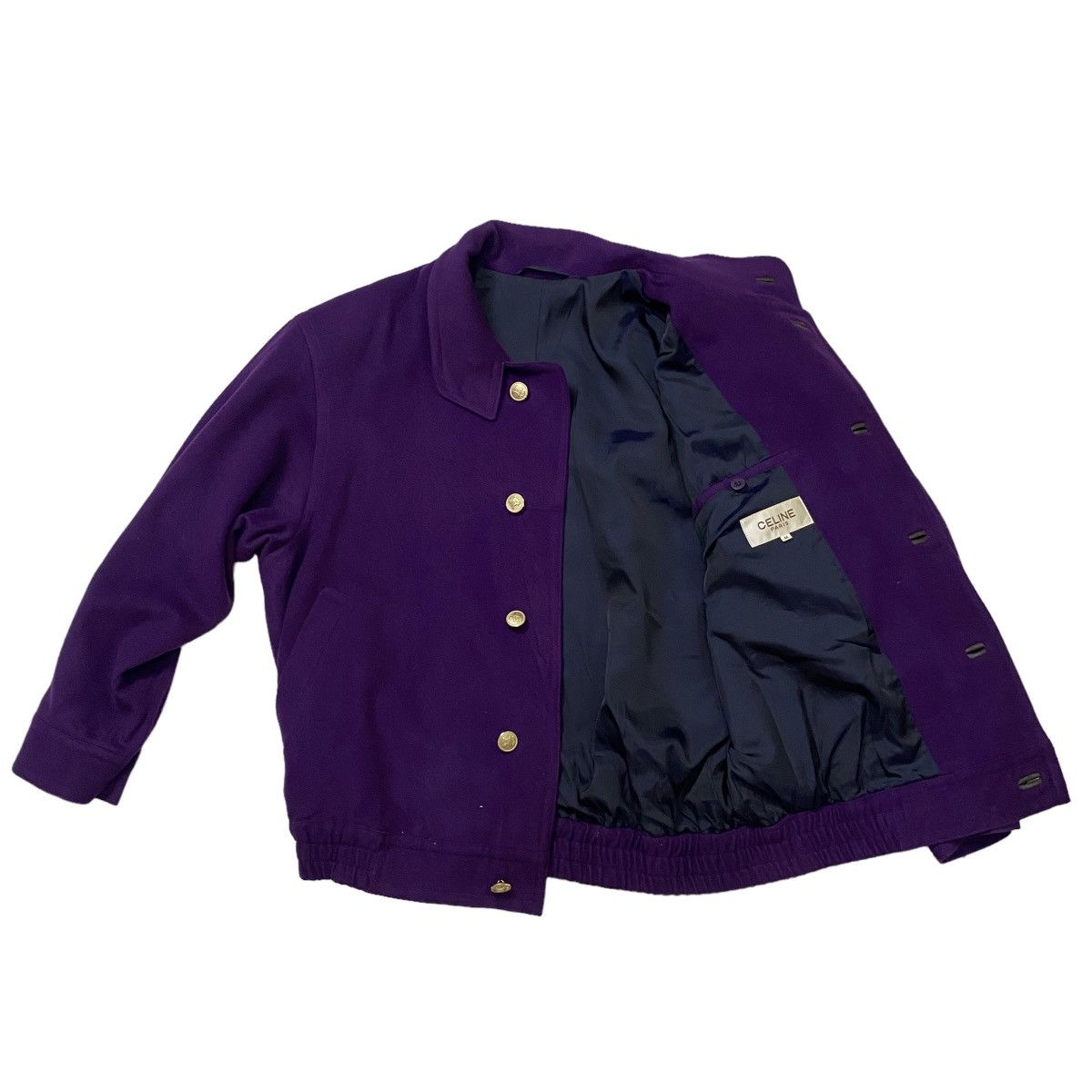 Celine Vintage Celine Paris Wool Button Luxury Jacket 1980s Size US M / EU 48-50 / 2 - 3 Thumbnail