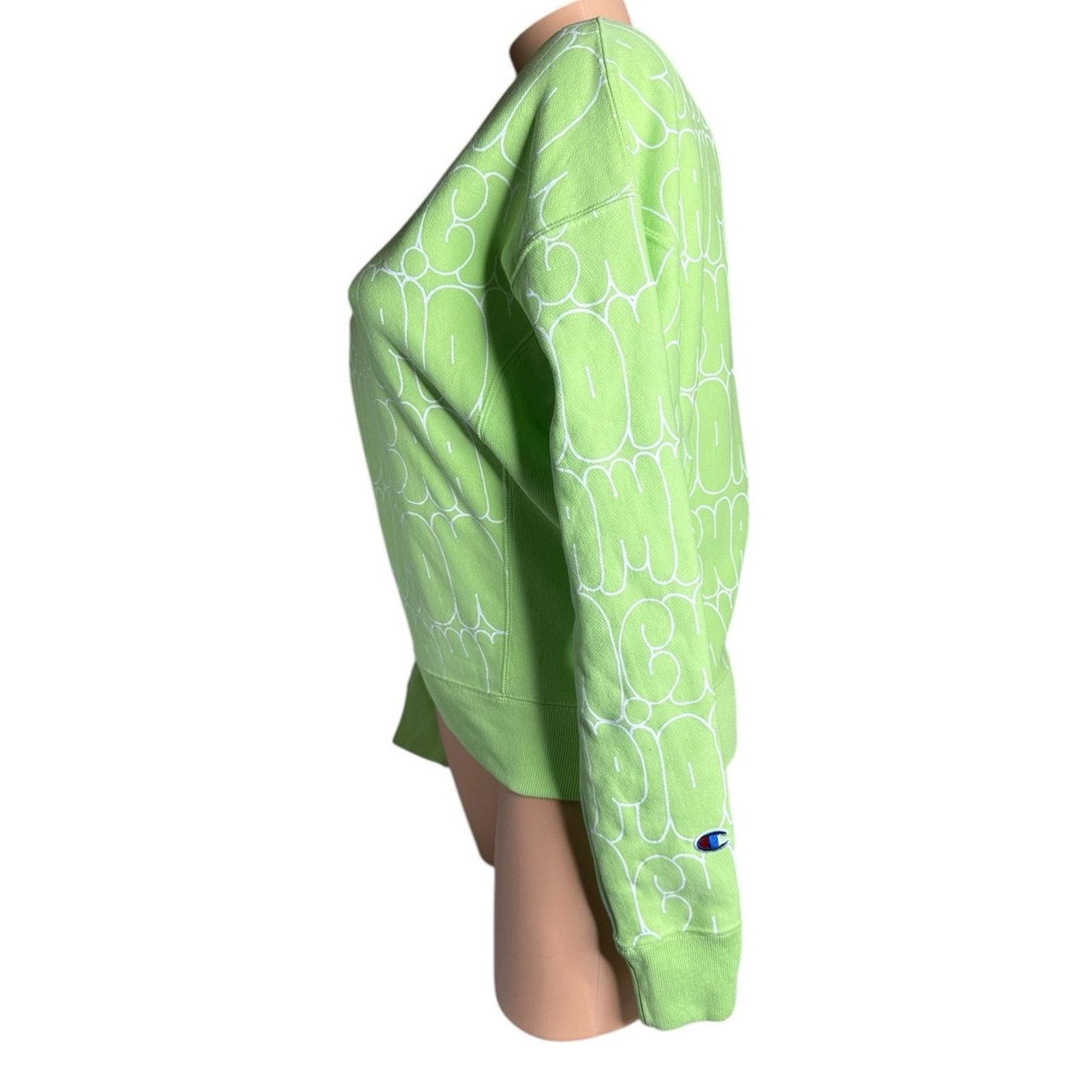 Champion Champion Reverse Weave Bubble Letter Sweatshirt Lime Green S Size S / US 4 / IT 40 - 4 Thumbnail