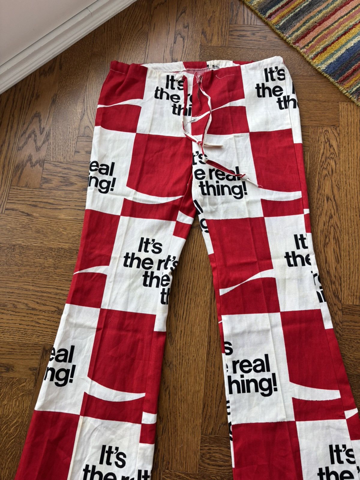 Coca Cola × Vintage 1970s Coca-Cola Trousers True Vintage Checker Plaid Flared Size US 36 / EU 52 - 4 Thumbnail