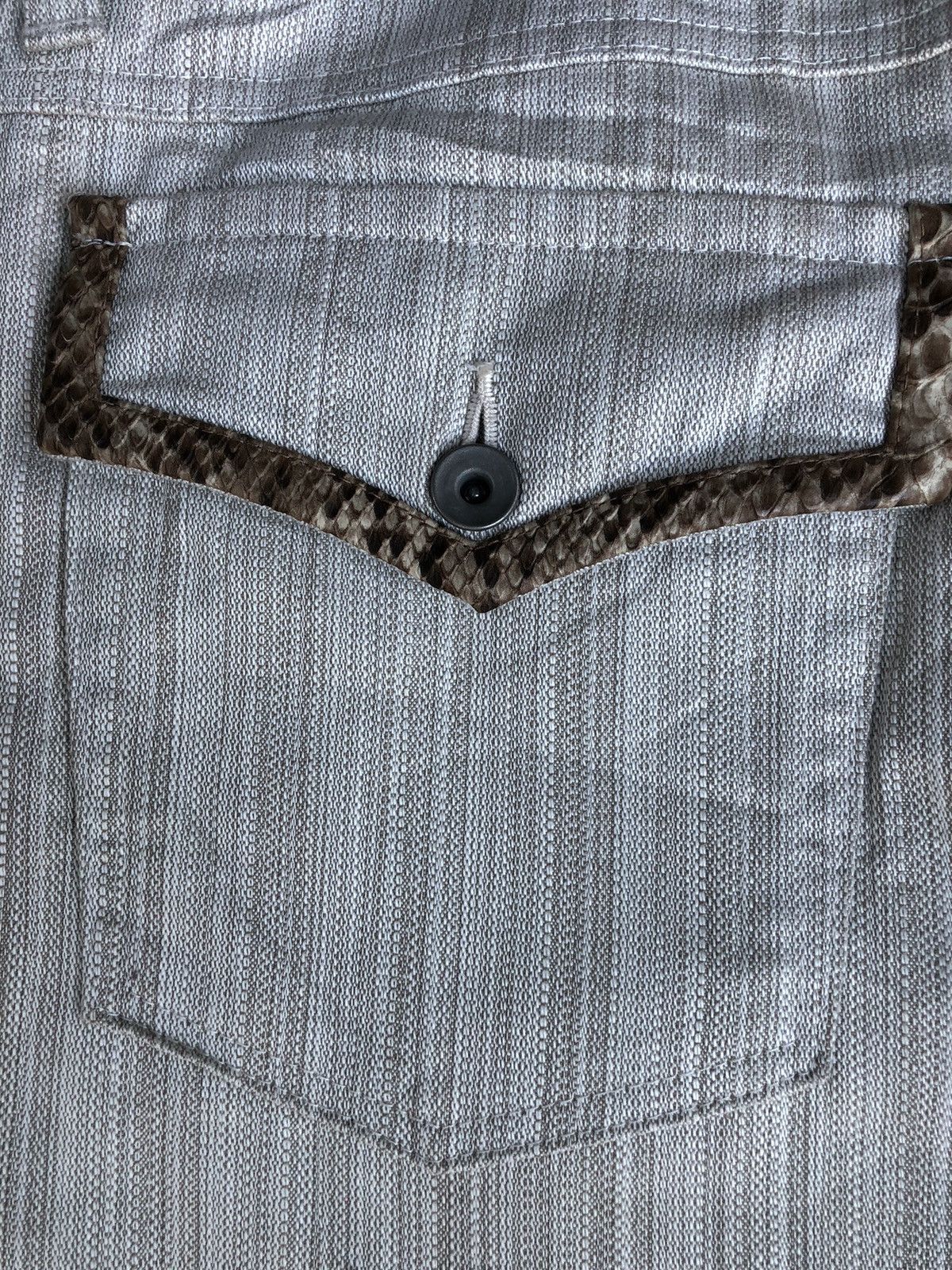 If Six Was Nine Japanese Takaio Flared Jeans Snake Skin Distressed Jeans Size US 33 - 18 Thumbnail