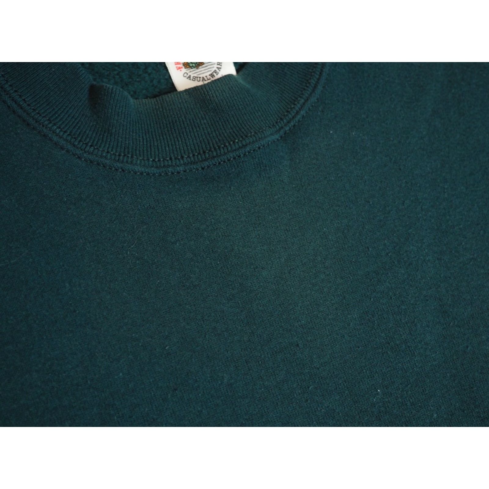 Fruit Of The Loom VTG Fruit of the Loom Sweatshirt 50/50 Pullover Green Crew Neck Unisex Adults L 80s 90s Vintage Forest Cotton Blend Size US L / EU 52-54 / 3 - 6 Thumbnail