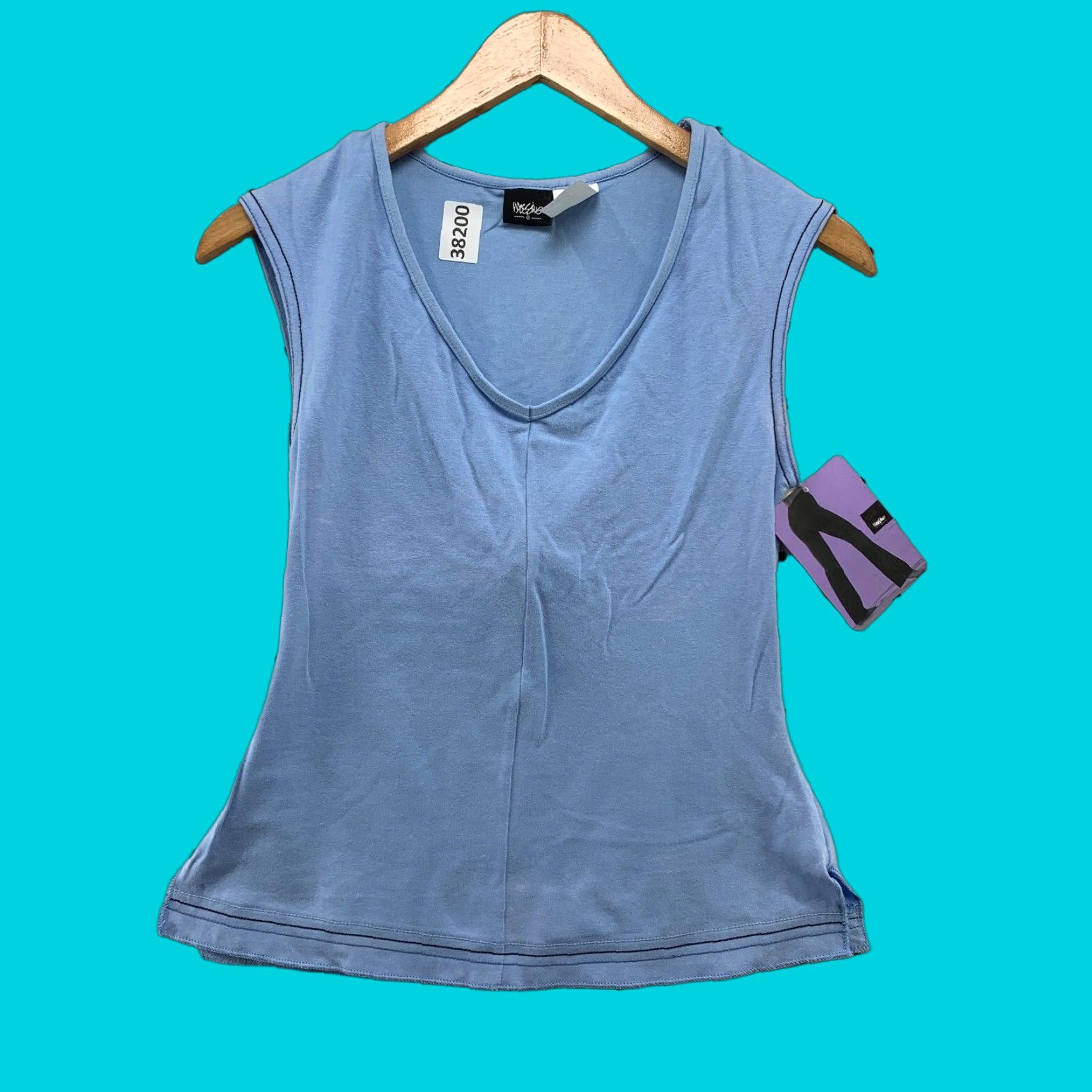 Mossimo VINTAGE Mossimo Sleeveless Tank Top Womens Large Blue V-Neck USA 2000s NWT Size L / US 10 / IT 46 - 1 Thumbnail