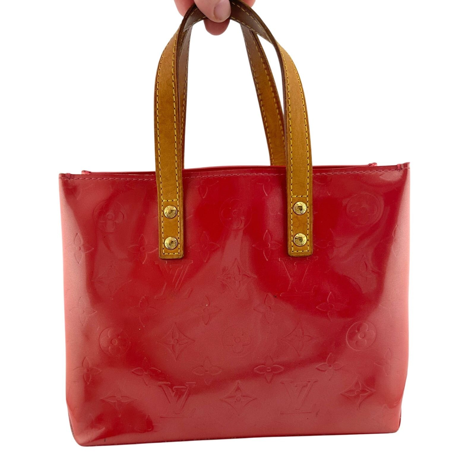Louis Vuitton Louis Vuitton Monogram Vernis Reade PM Hand Bag - Red M91088 Size ONE SIZE - 1 Thumbnail
