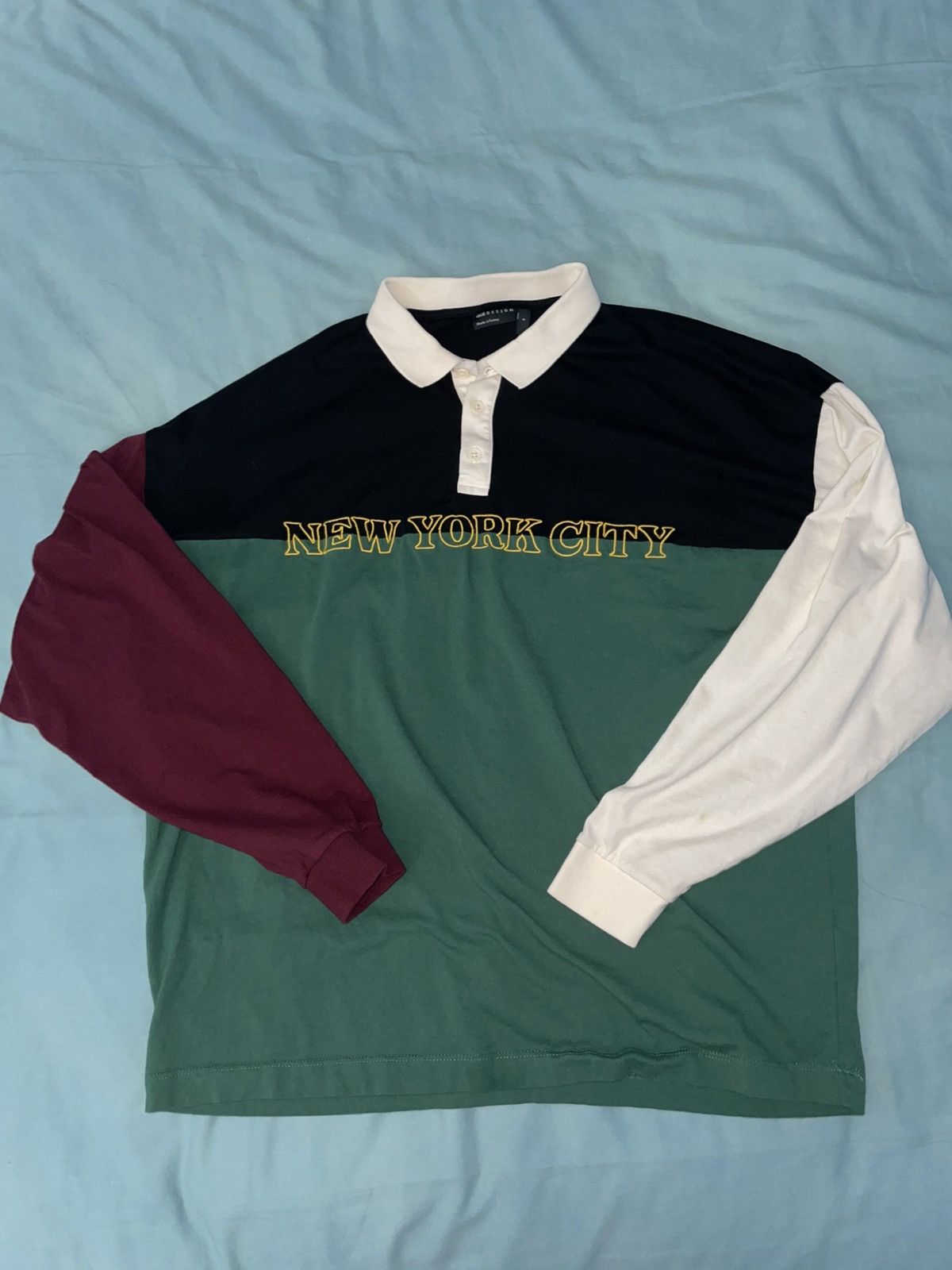 Asos ASOS Long Sleeve Color Block Polo – Size M Size US S / EU 44-46 / 1 - 1 Thumbnail