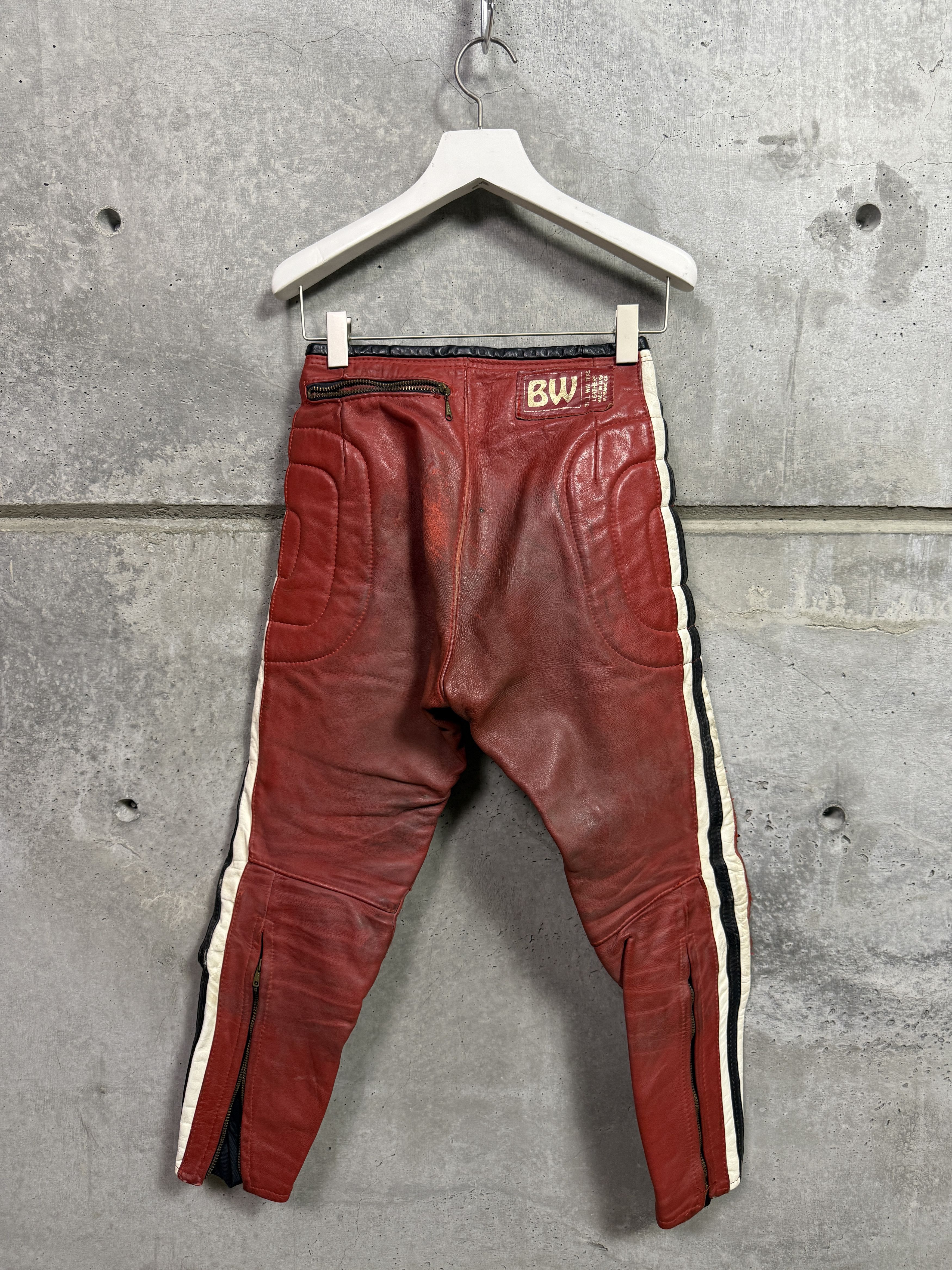 Vintage Vintage Bill Walters Red Leather Motorcycle Pants Size US 28 / EU 44 - 2 Thumbnail