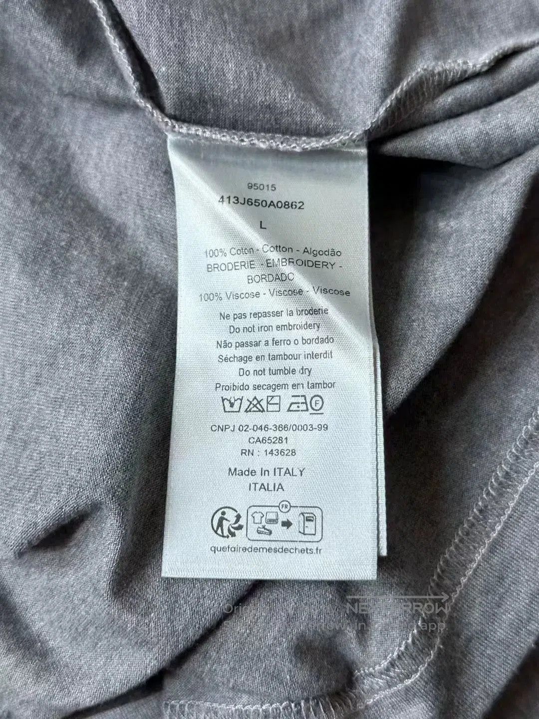 Dior Dior Gray Logo Short Sleeve T-Shirt. Size US L / EU 52-54 / 3 - 4 Thumbnail