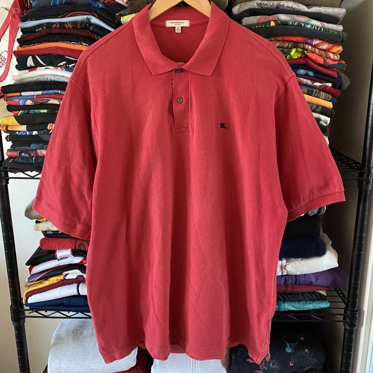 Burberry Vintage Burberry London Polo Shirt Red Plaid 1990s Size US XL / EU 56 / 4 - 1 Thumbnail