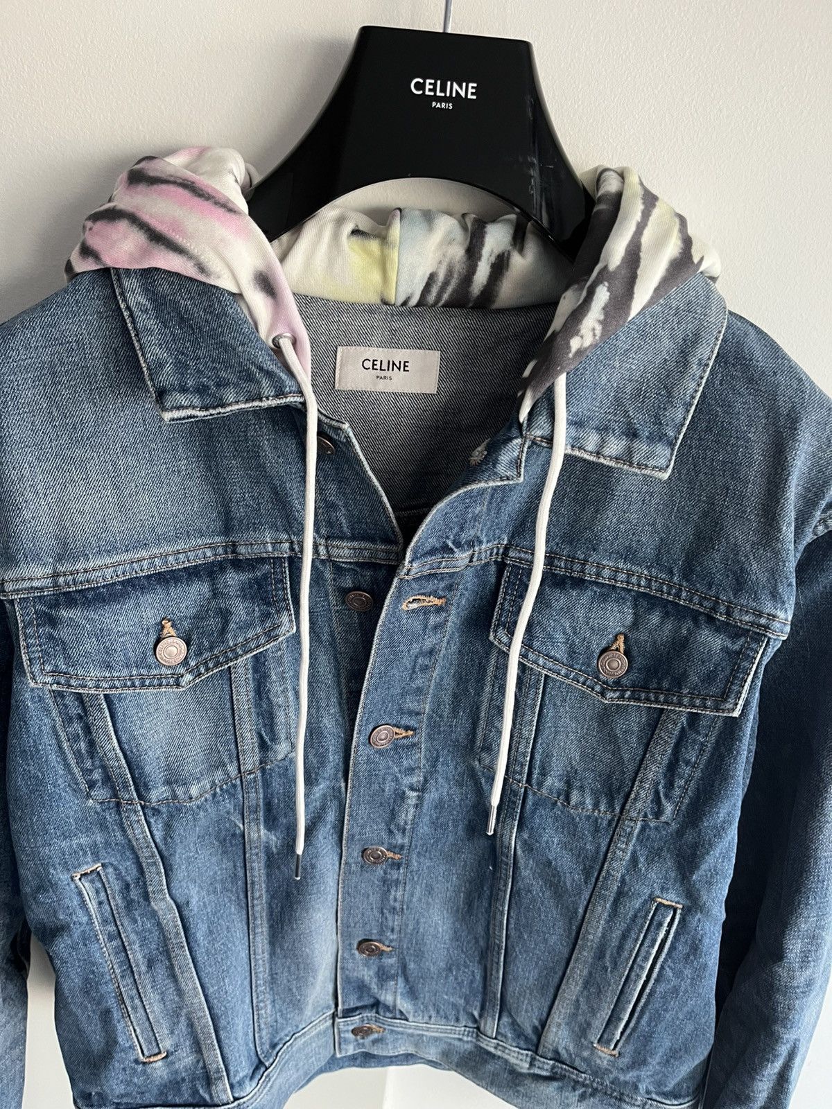 Celine × Hedi Slimane Super Runway Brand New Celine Hedi Slimane Denim Logo Jacket Size US L / EU 52-54 / 3 - 18 Thumbnail