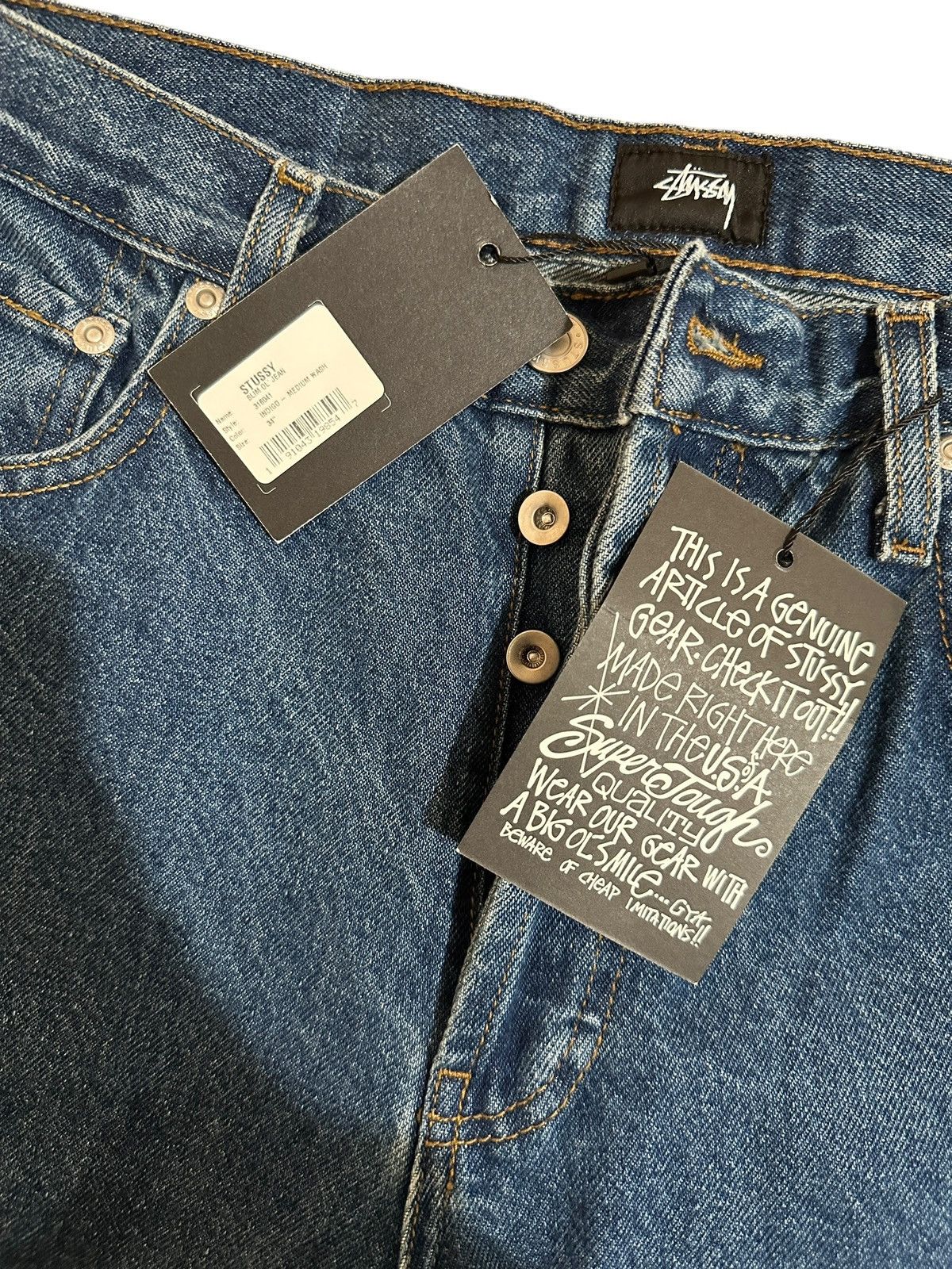 Stussy Stussy Medium Wash Slim Ol' Jean Size US 34 / EU 50 - 6 Thumbnail