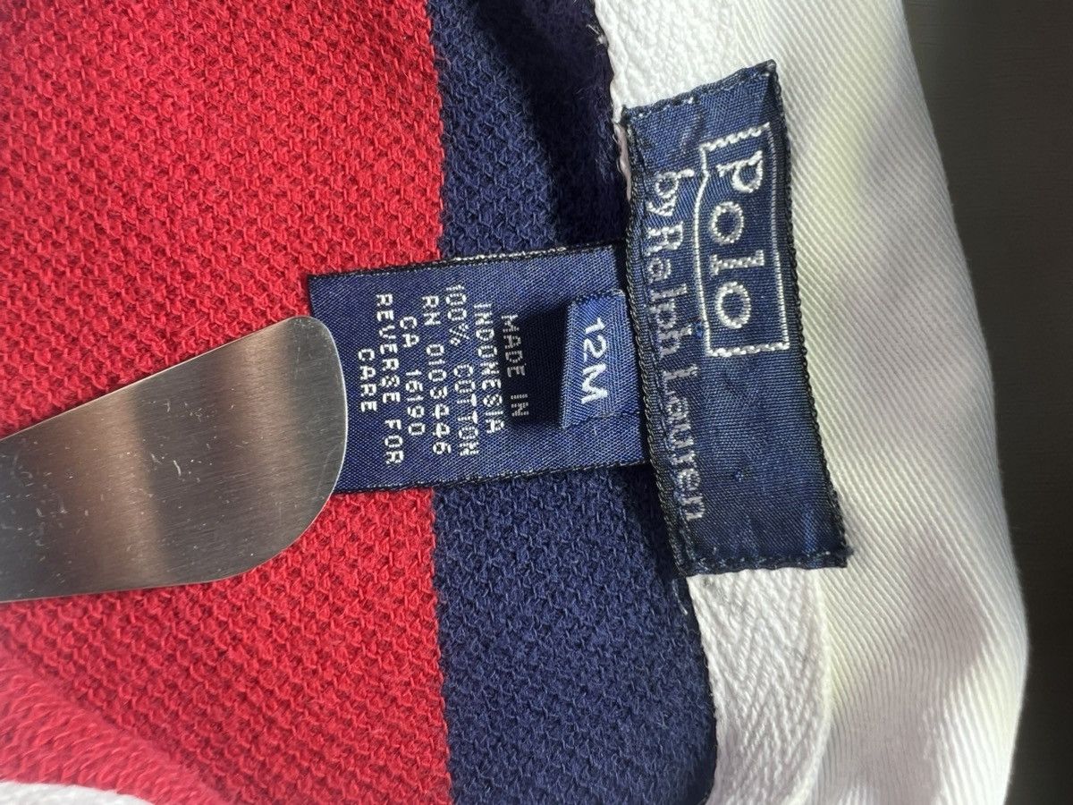 Polo Ralph Lauren Polo Ralph Lauren Baby 12m Red Navy One Piece Rugby Collar Size US XXS / EU 40 - 6 Thumbnail
